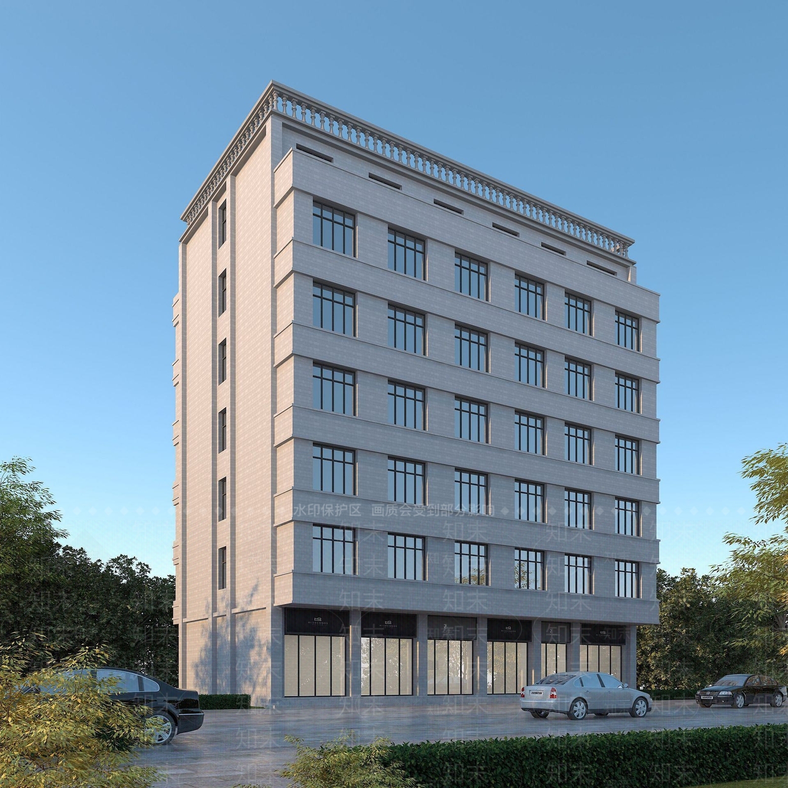 现代商住楼3D模型下载【ID:1191810775】