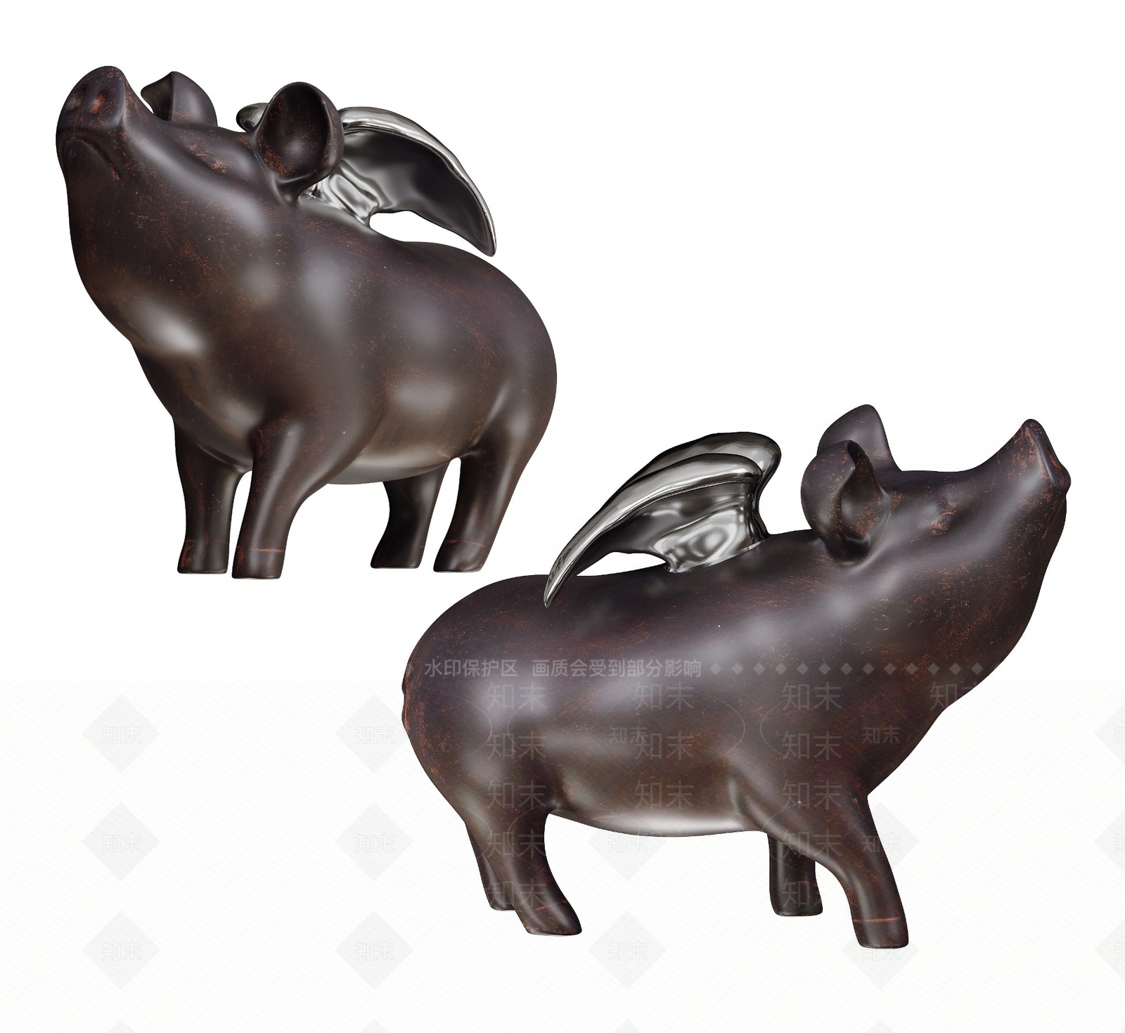 中式中古雕塑摆件3D模型下载【ID:1191812076】