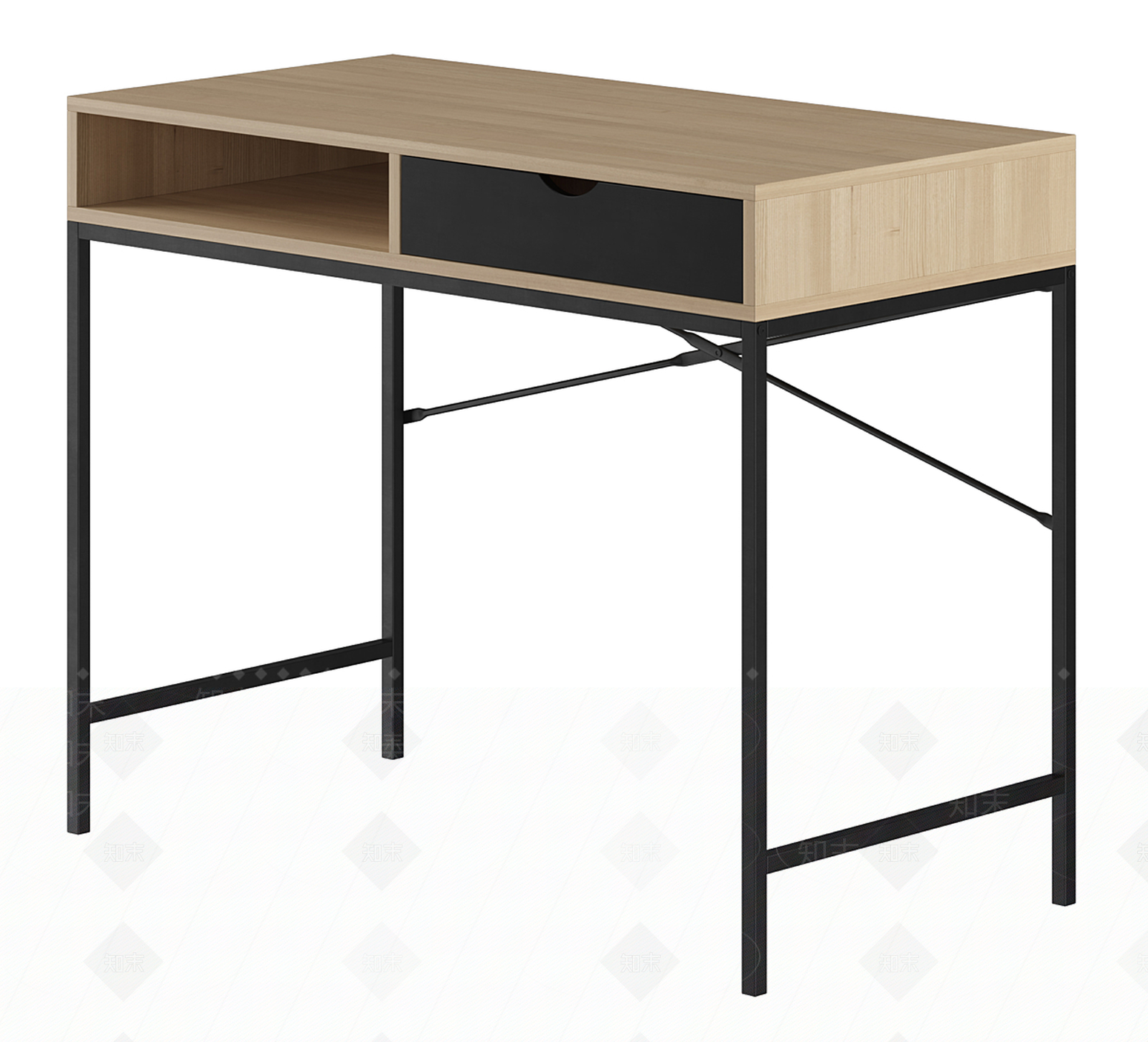 原木侘寂书桌3D模型下载【ID:1191812673】