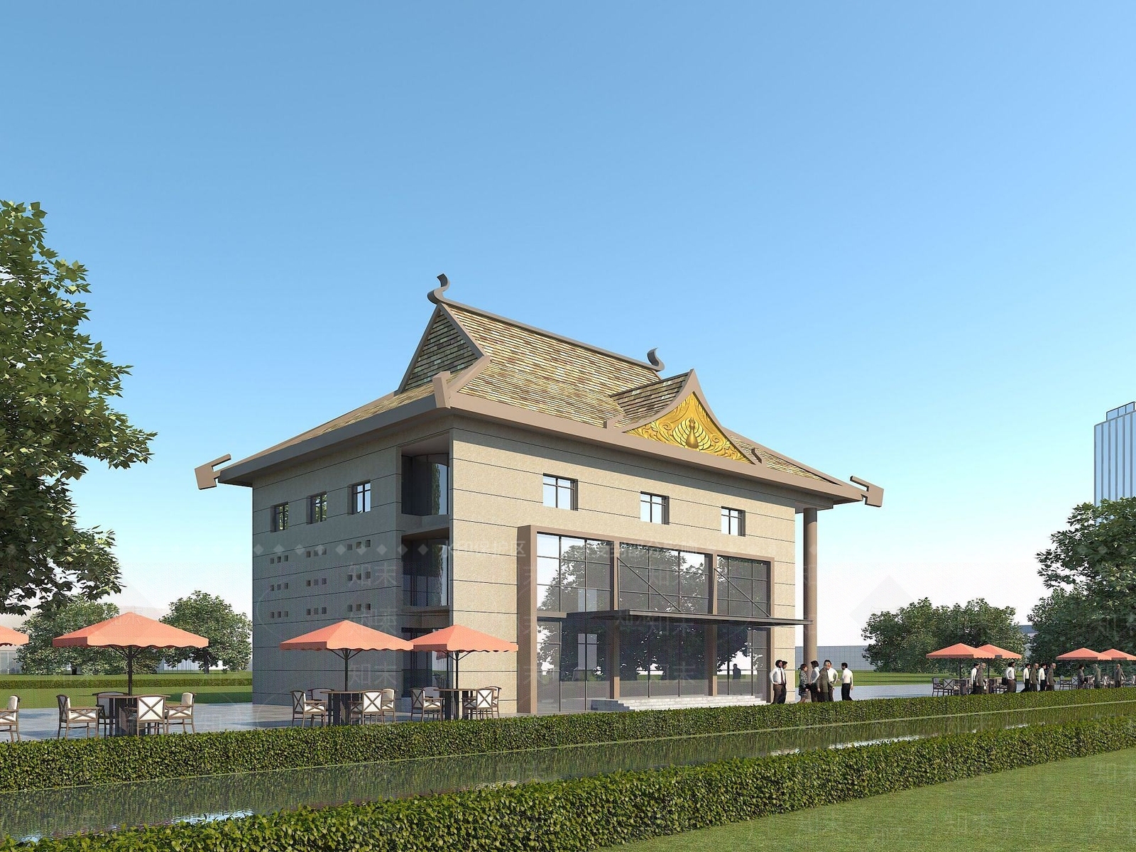 现代傣族商业街3D模型下载【ID:1191814101】