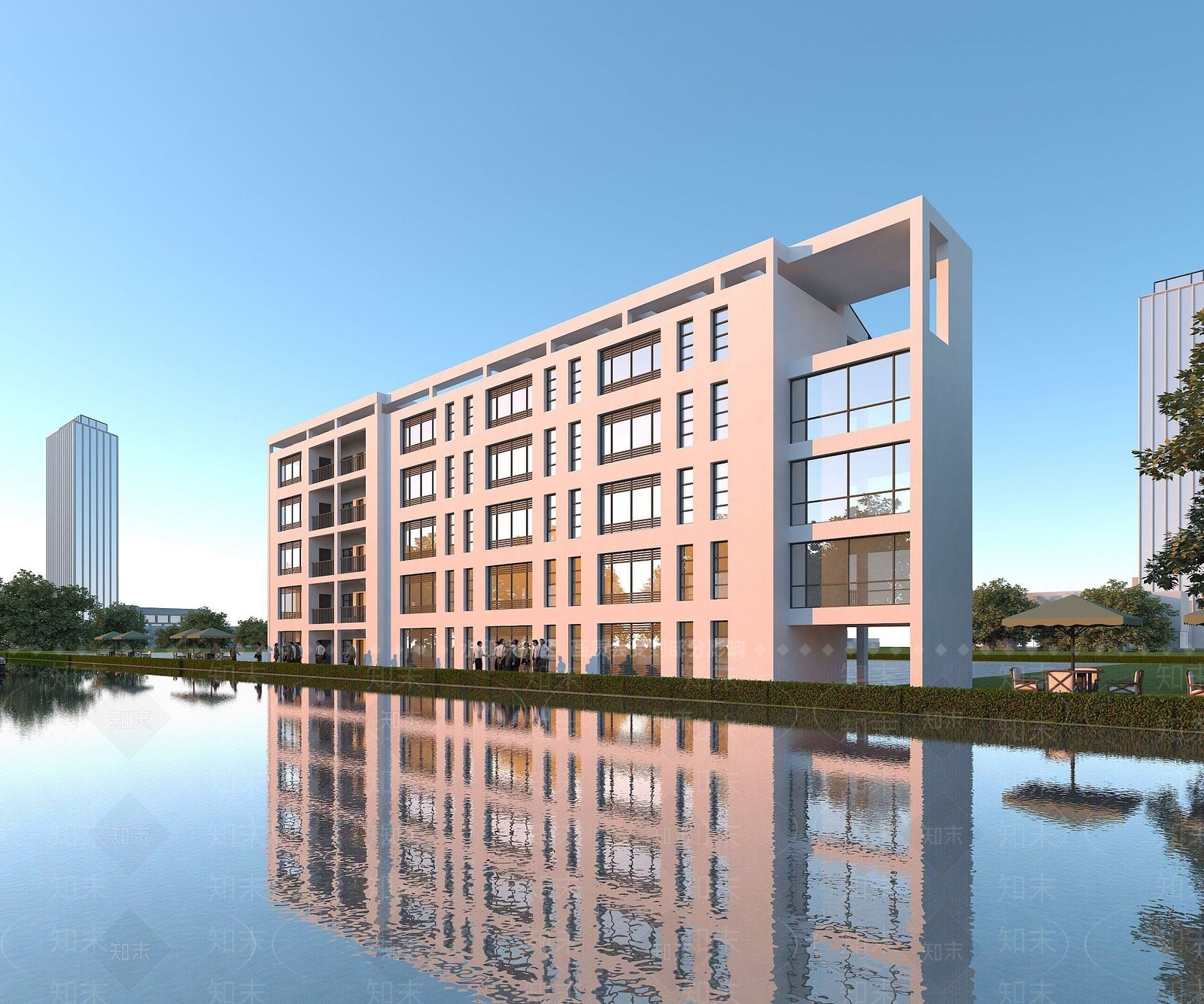 现代办公楼3D模型下载【ID:1191814572】