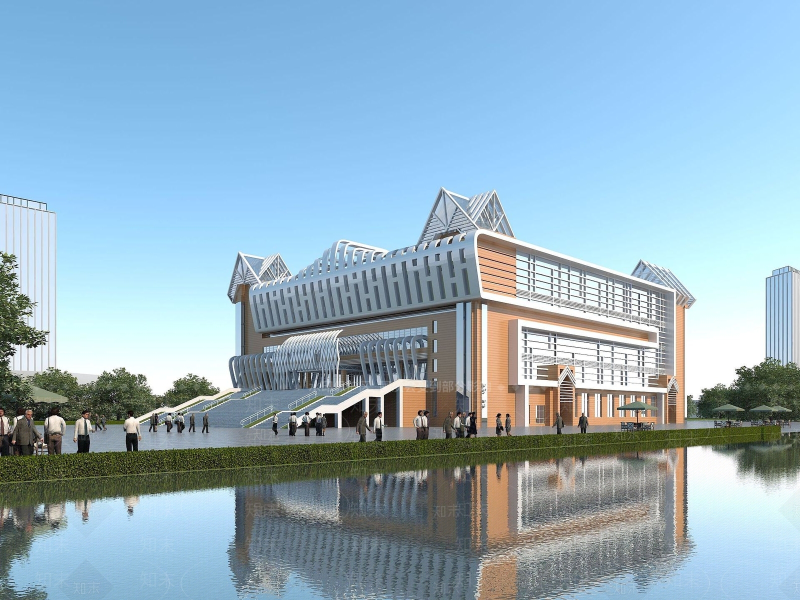 现代图书馆3D模型下载【ID:1191814694】