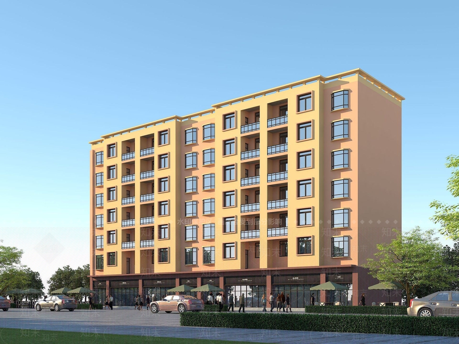 现代商住楼3D模型下载【ID:1191815516】