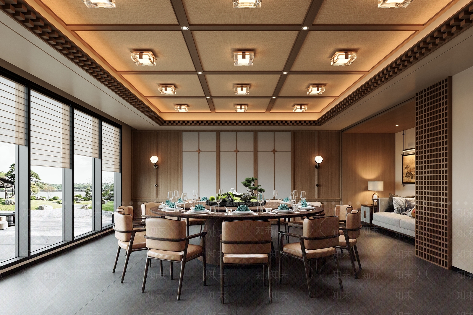 新中式包厢3D模型下载【ID:1191817994】