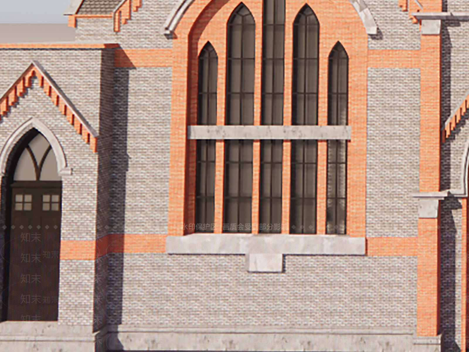 欧式法式教堂建筑SU模型下载【ID:1191818872】