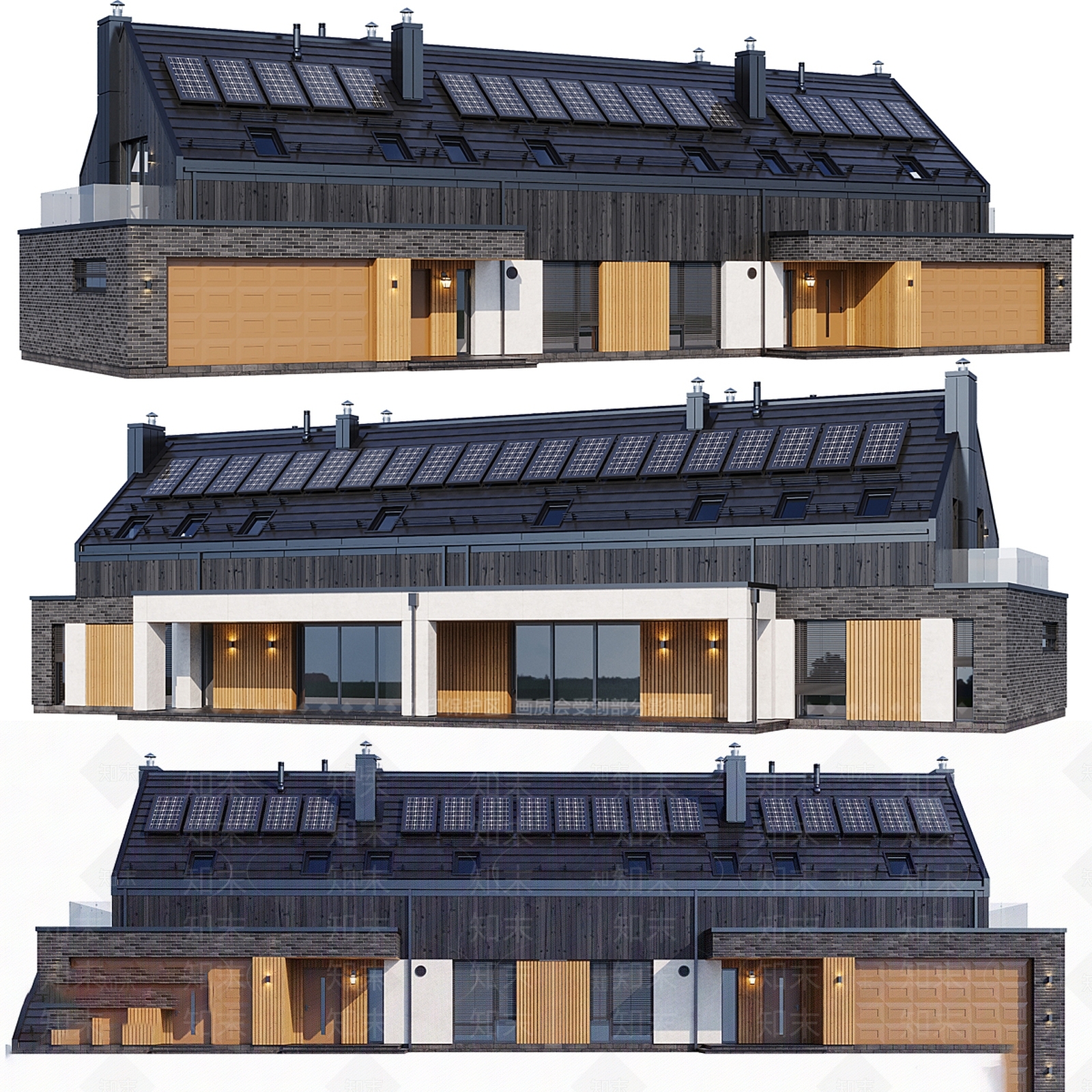 现代意式别墅外观3D模型下载【ID:1191822796】