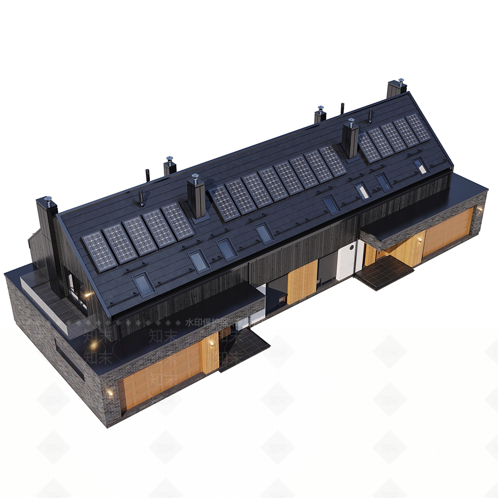 现代意式别墅外观3D模型下载【ID:1191822796】