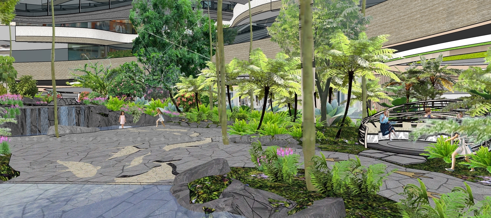 现代商业景观SU模型下载【ID:1191822540】