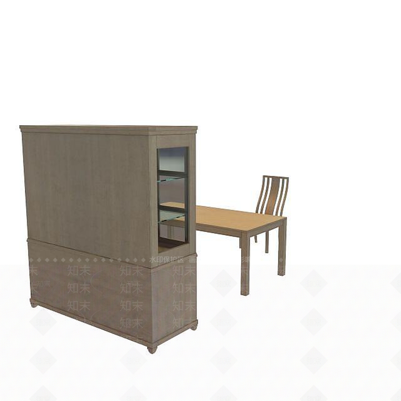 现代书桌椅3D模型下载【ID:1191827206】