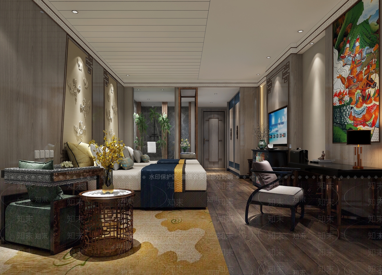 现代办公大厅3D模型下载【ID:1191830075】