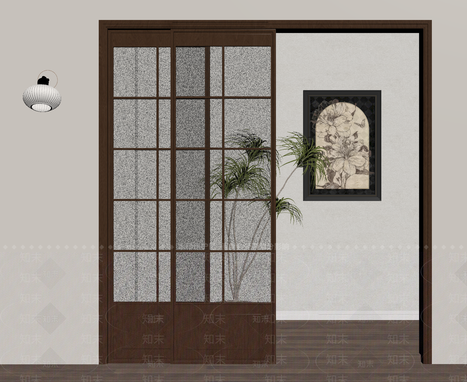 中古推拉门SU模型下载【ID:1191834285】