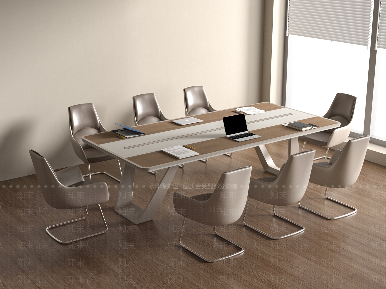 现代会议桌椅SU模型下载【ID:1191834446】