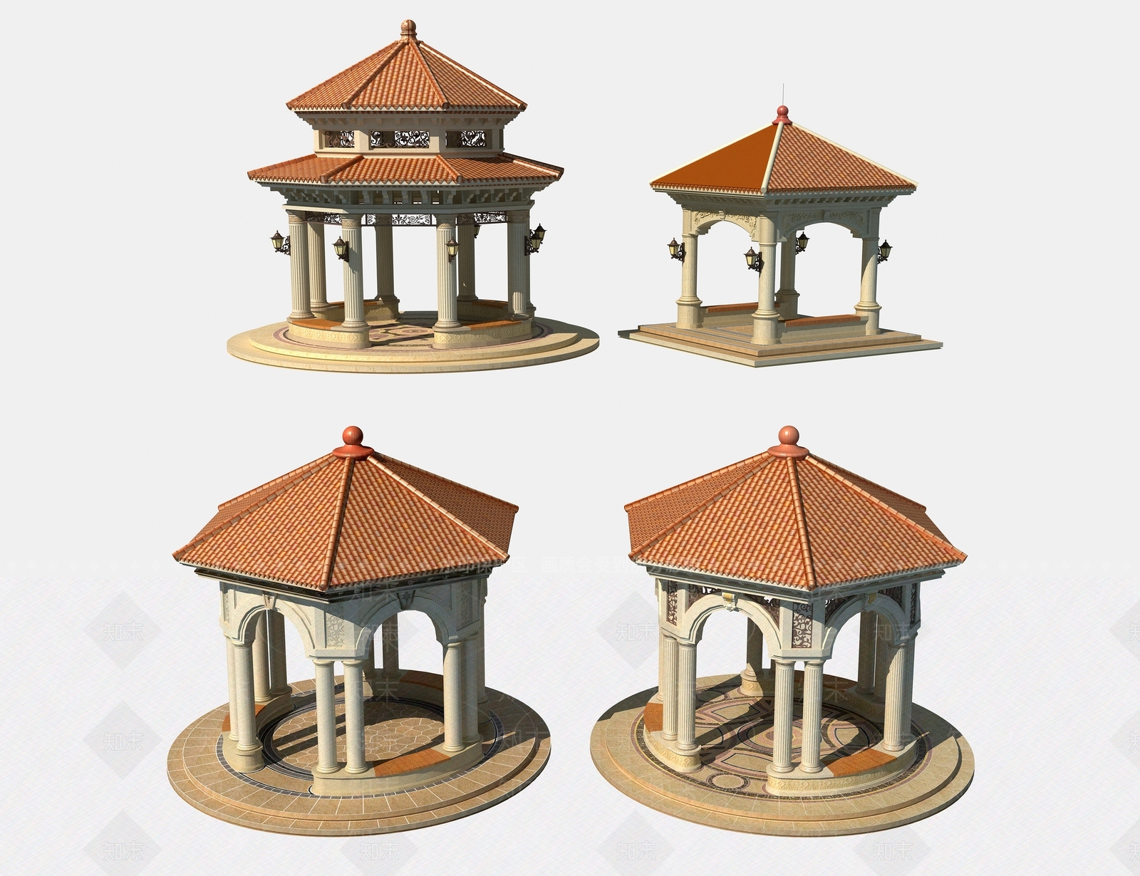 简欧亭子3D模型下载【ID:1191835331】