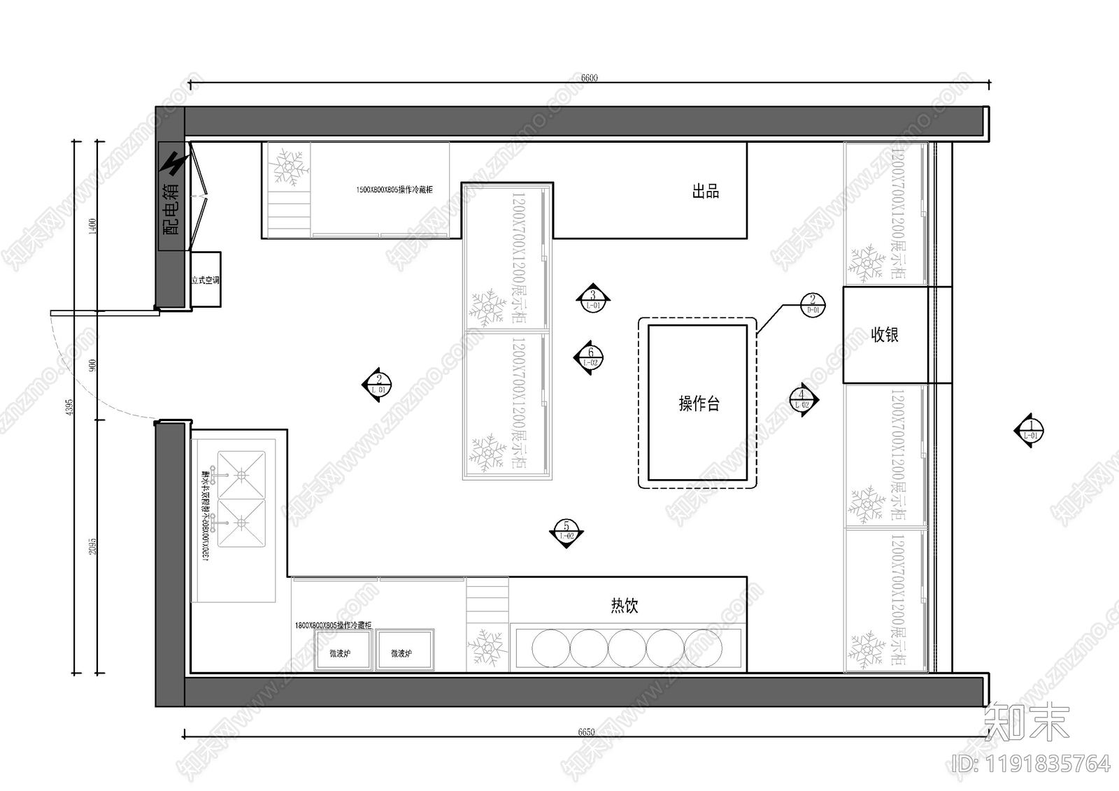 现代快餐店cad施工图下载【ID:1191835764】