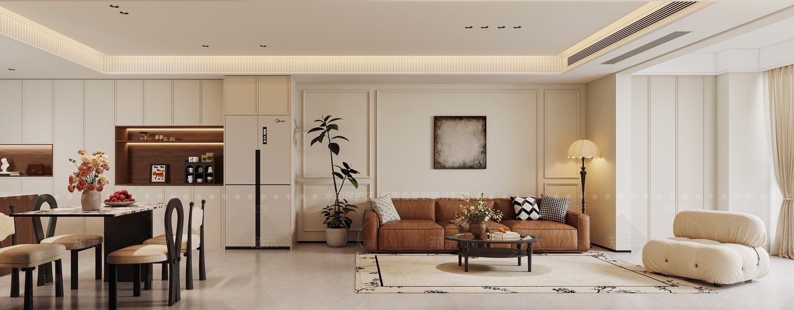 美式法式家居客厅3D模型下载【ID:1191836912】