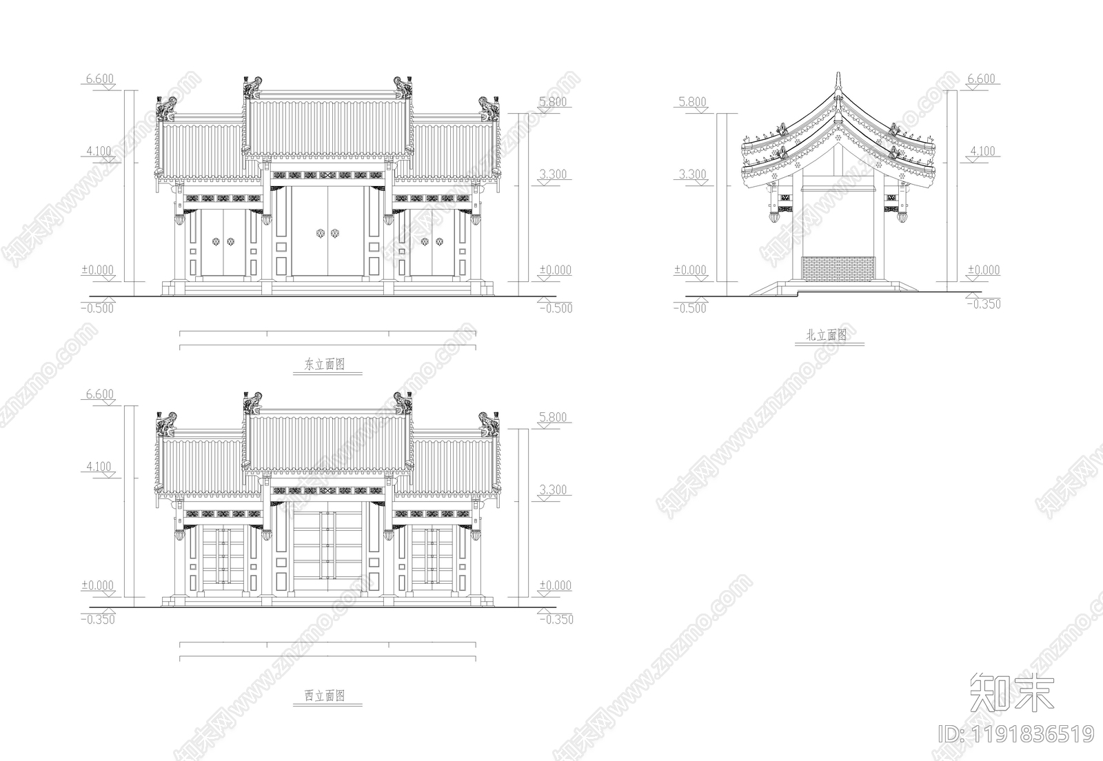 仿古建筑施工图下载【ID:1191836519】
