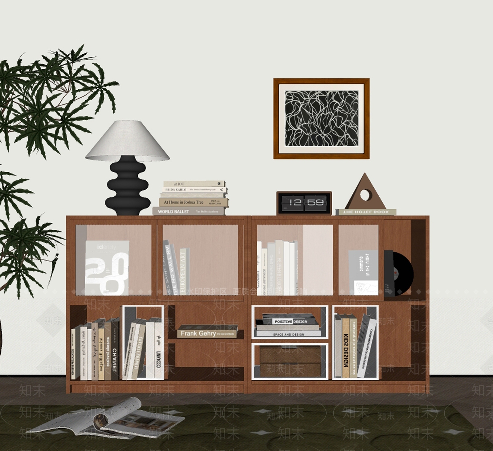 北欧中古储物柜SU模型下载【ID:1191839096】