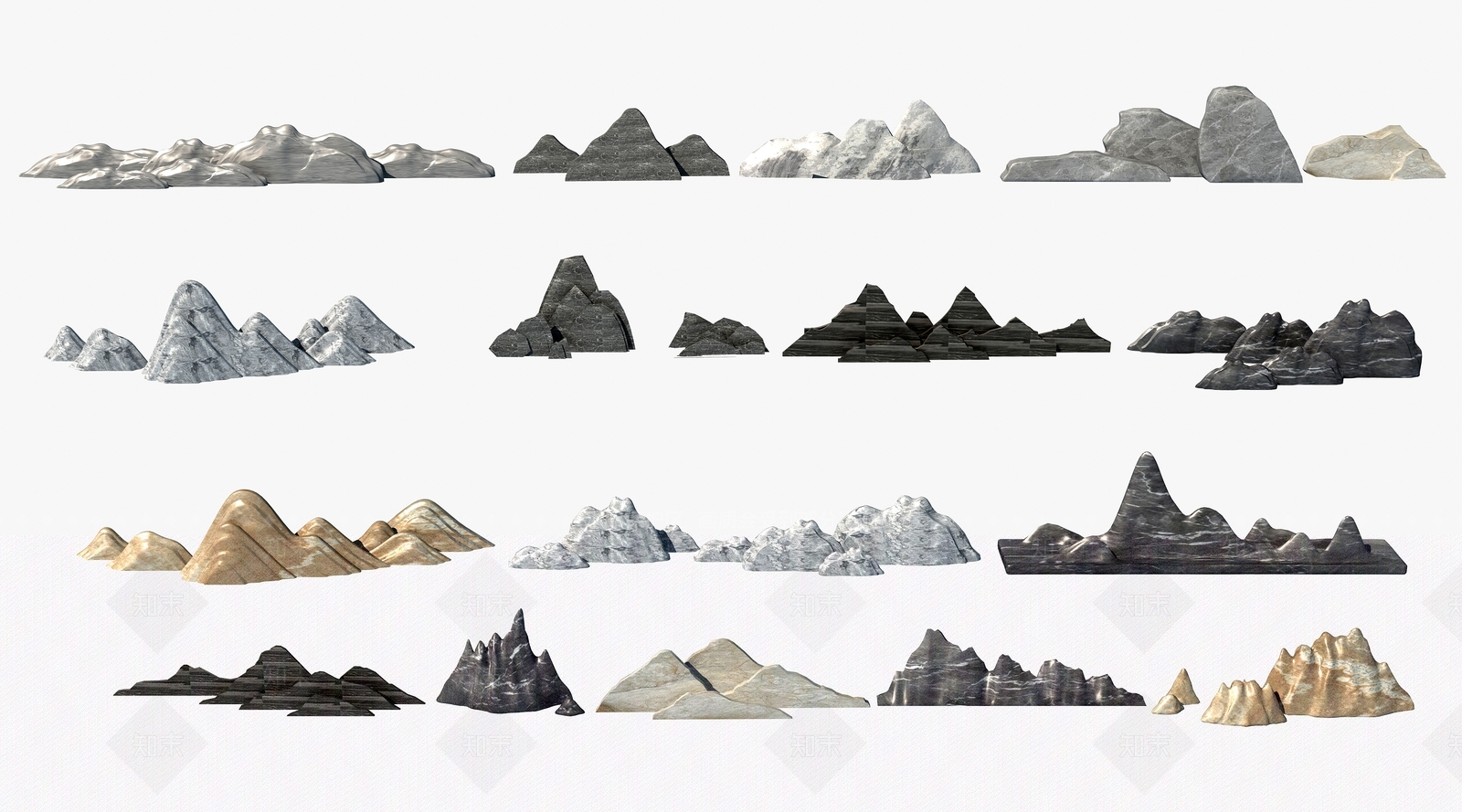 现代石头3D模型下载【ID:1191838743】