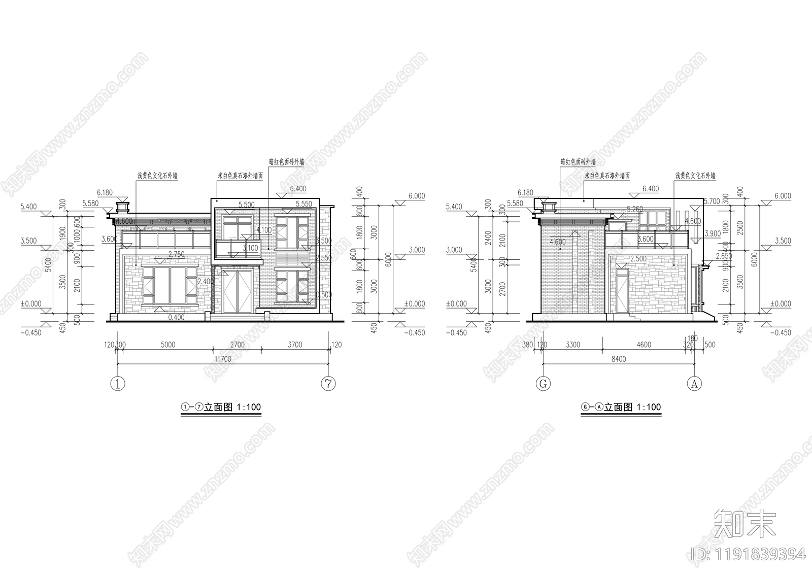 现代住宅楼建筑施工图下载【ID:1191839394】