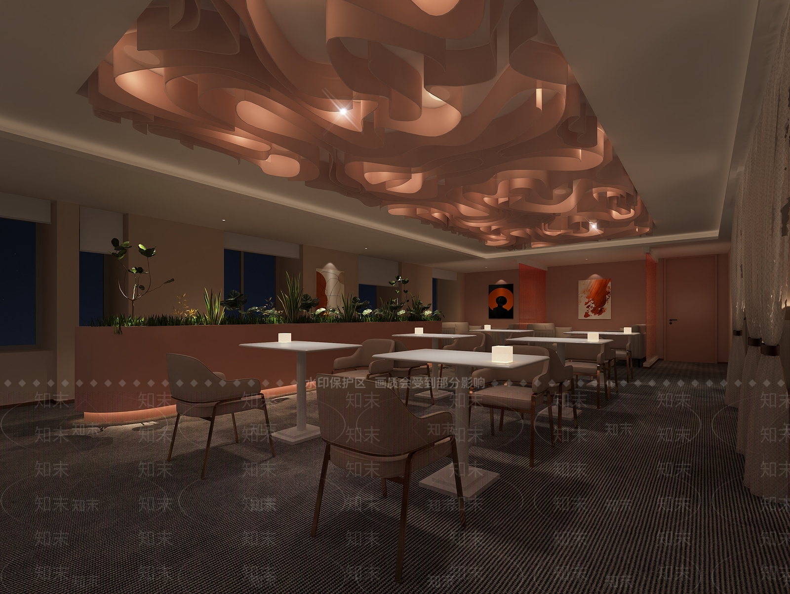 现代轻奢咖啡厅3D模型下载【ID:1191839478】