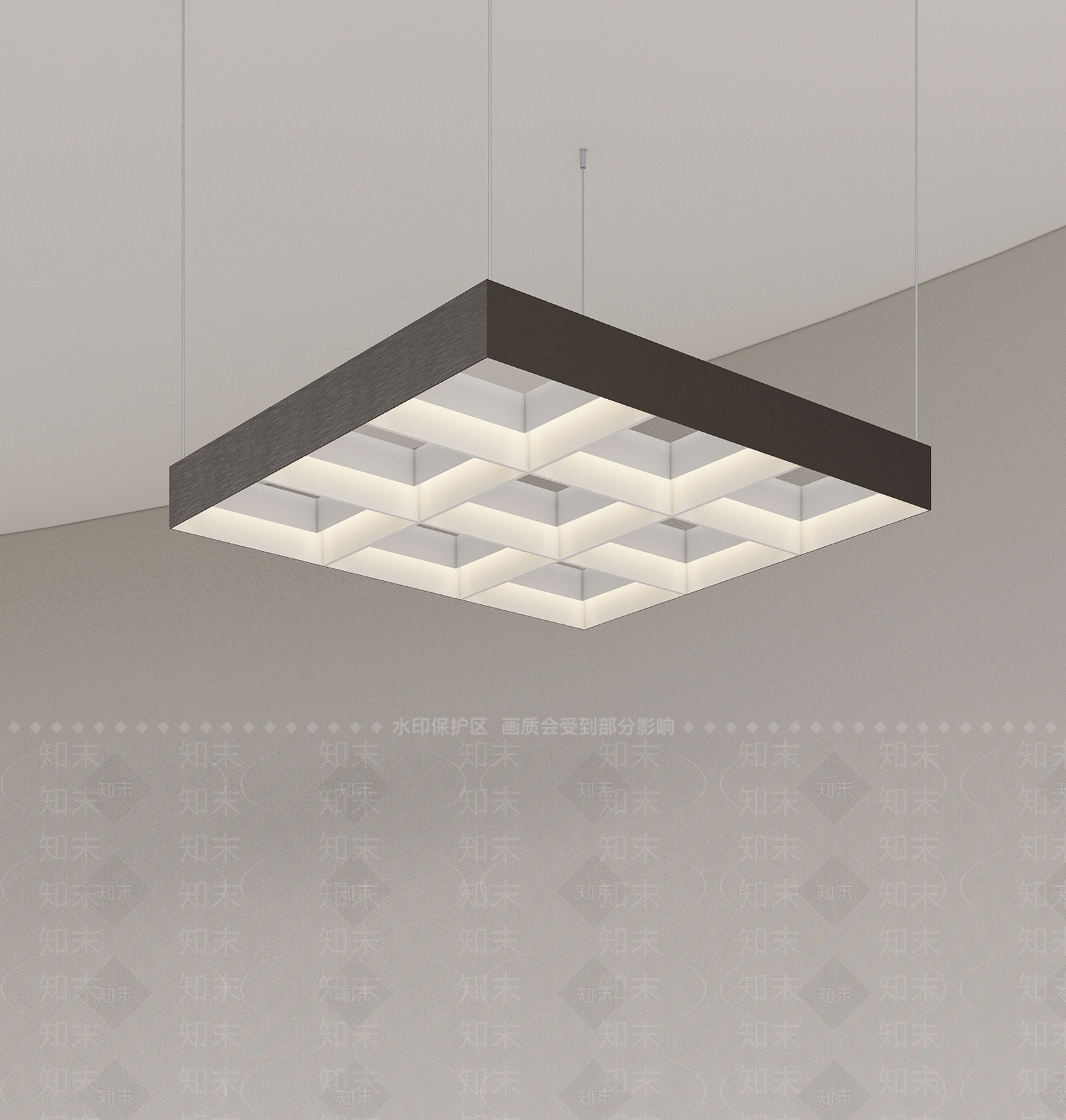 现代简约格栅灯SU模型下载【ID:1191841008】