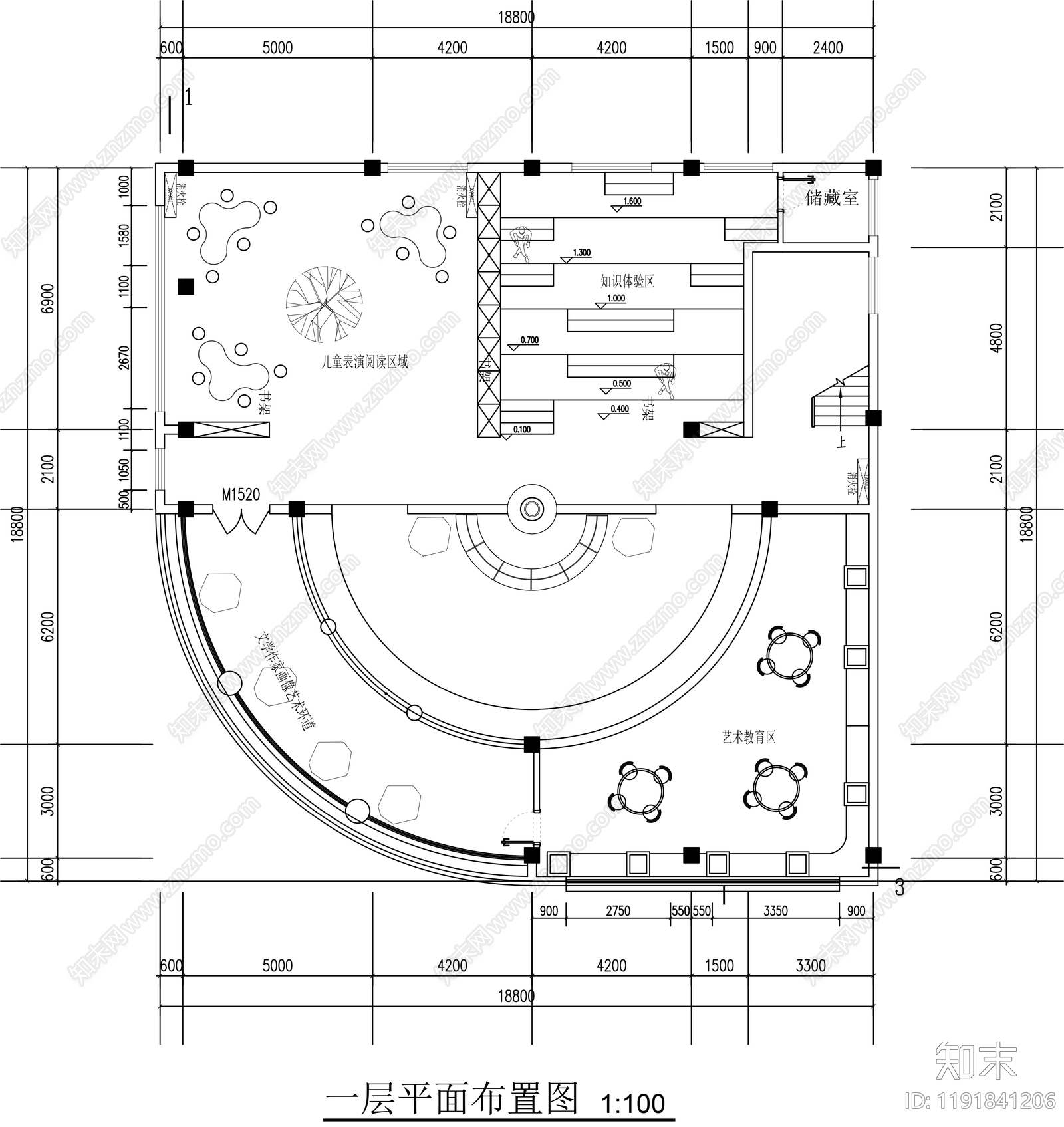 现代培训中心cad施工图下载【ID:1191841206】