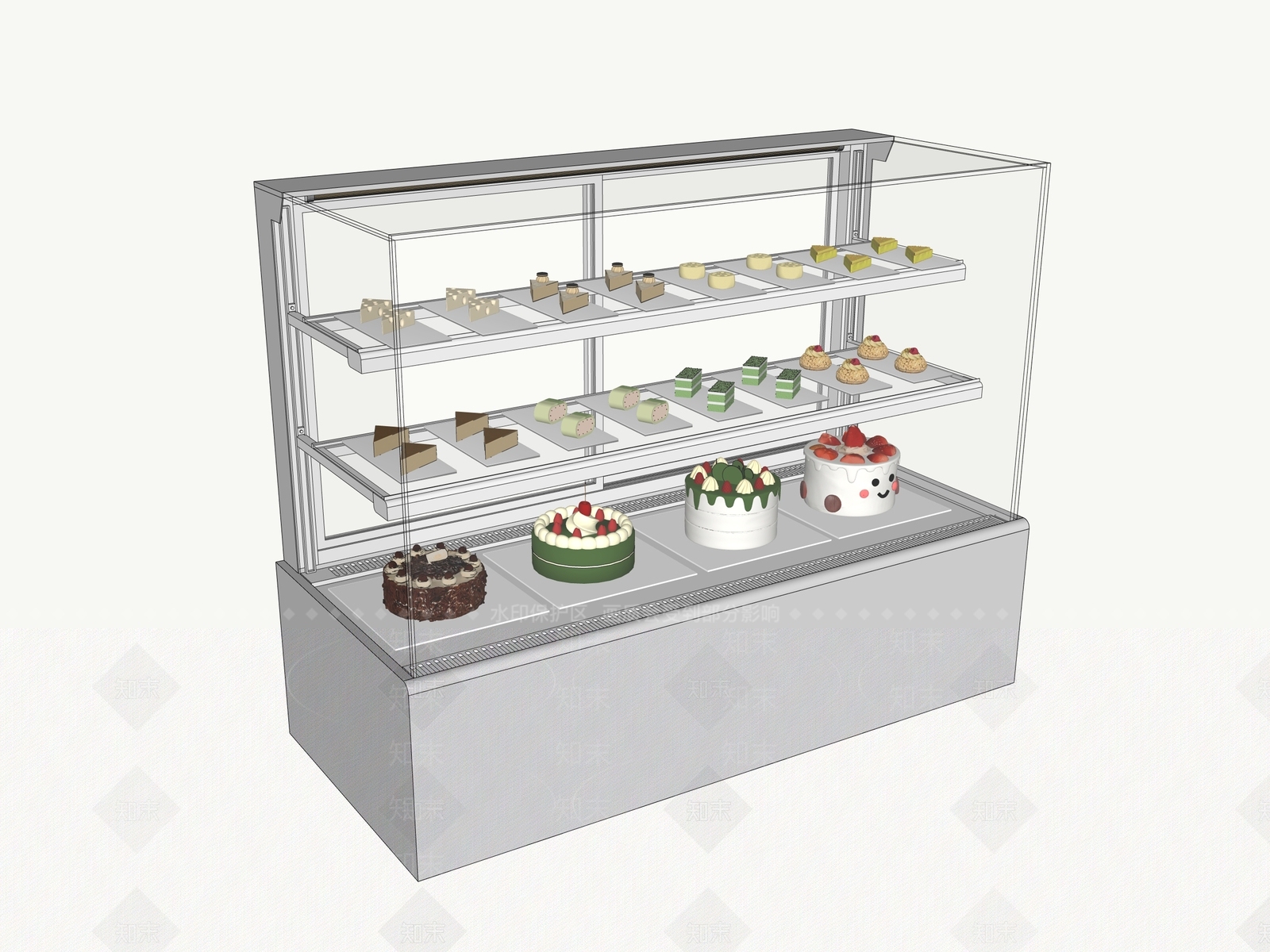 现代甜品面包店SU模型下载【ID:1191843854】