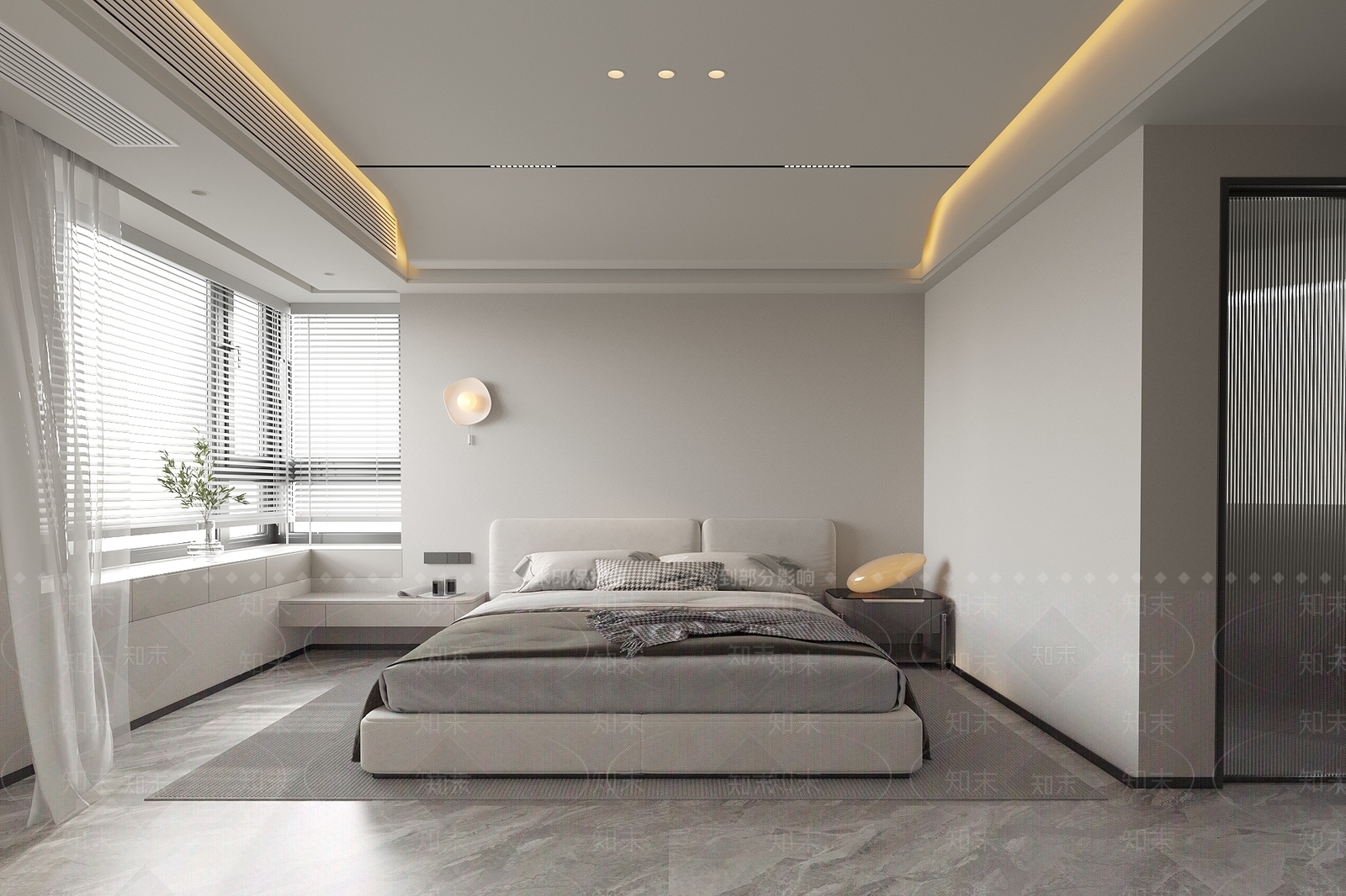 现代轻奢家居卧室3D模型下载【ID:1191844286】