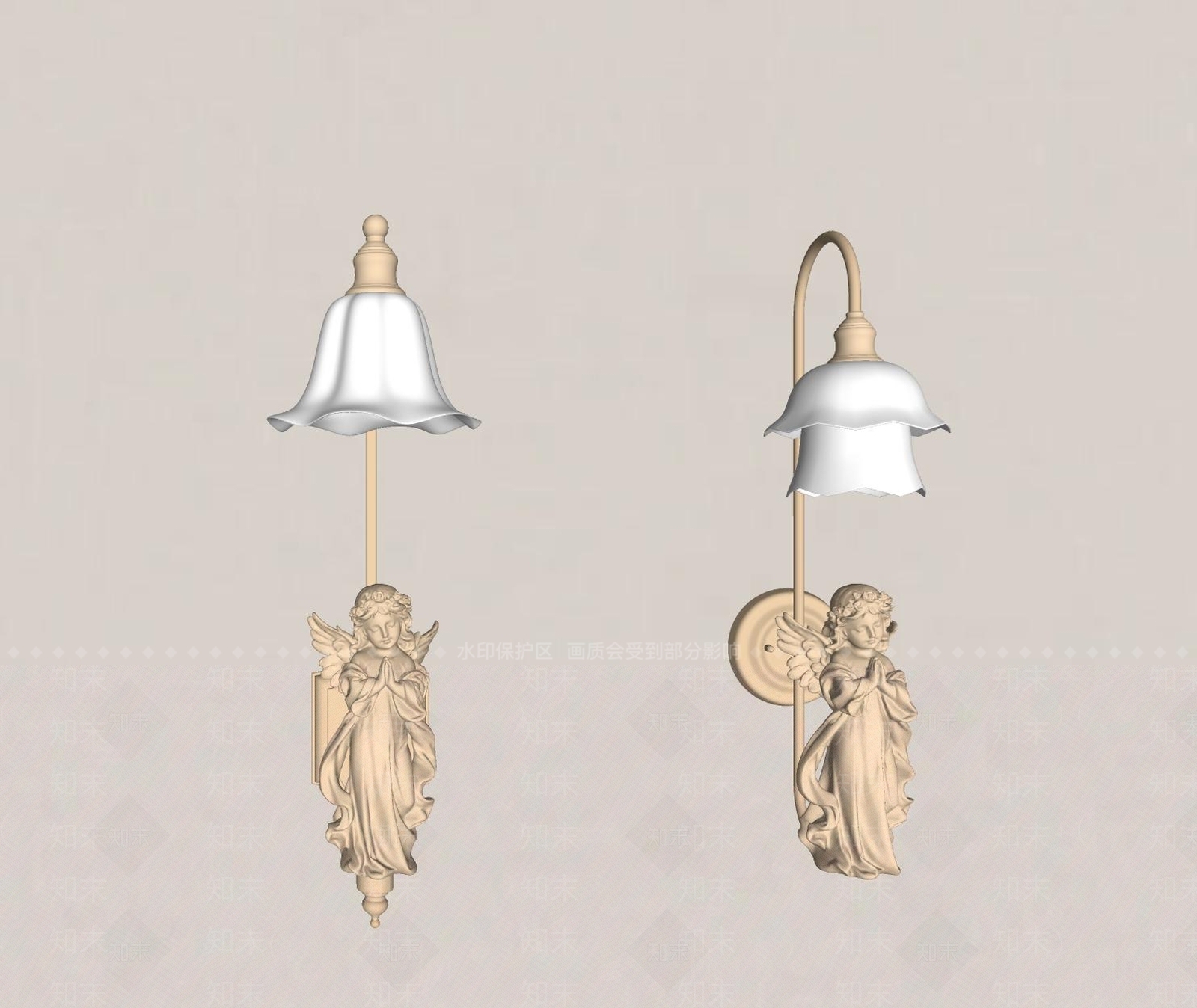 法式中古壁灯SU模型下载【ID:1191844130】
