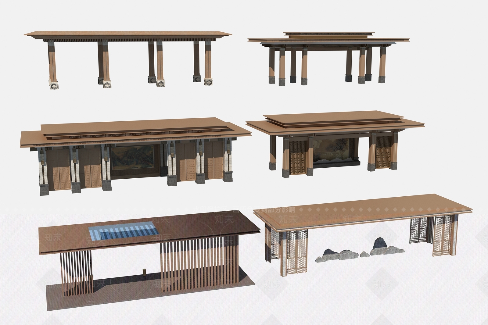 现代廊架3D模型下载【ID:1191845091】