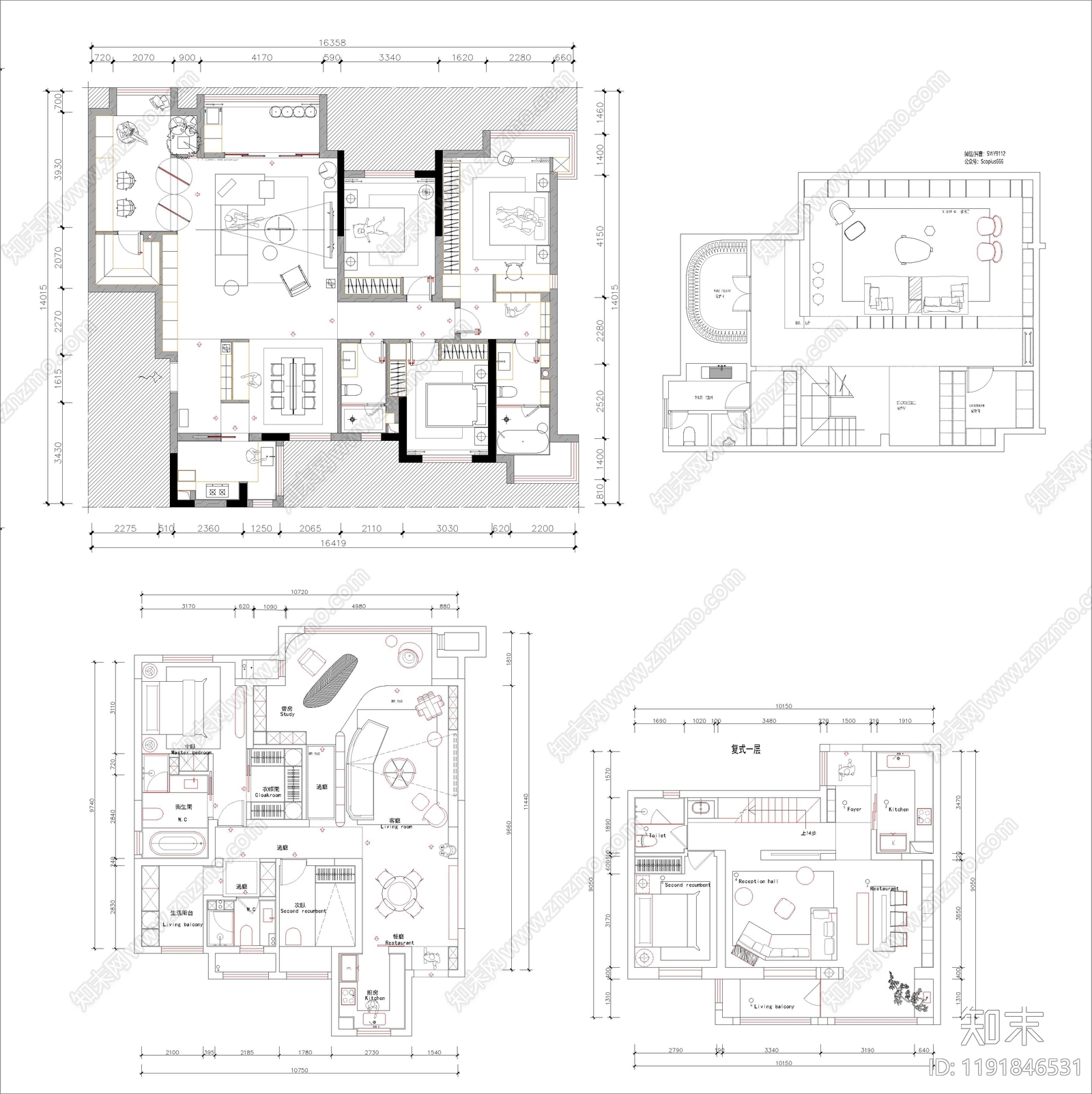 大平层cad施工图下载【ID:1191846531】