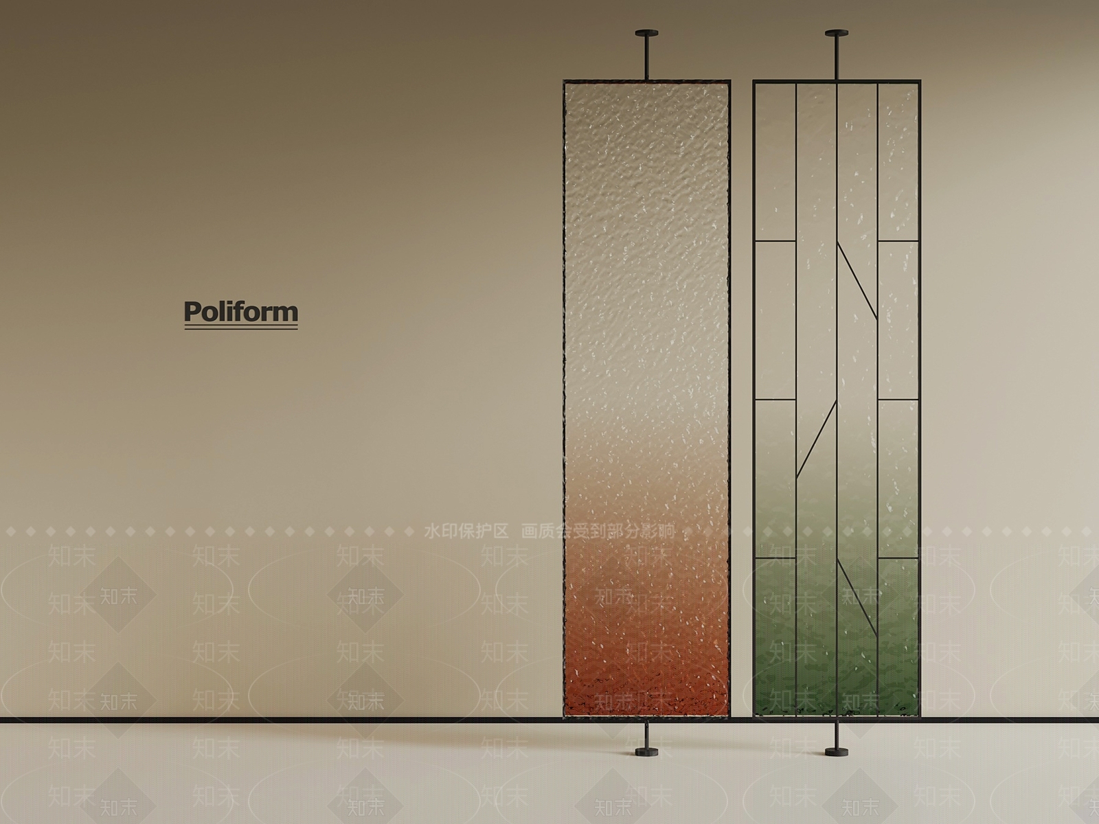 现代隔断SU模型下载【ID:1191847094】