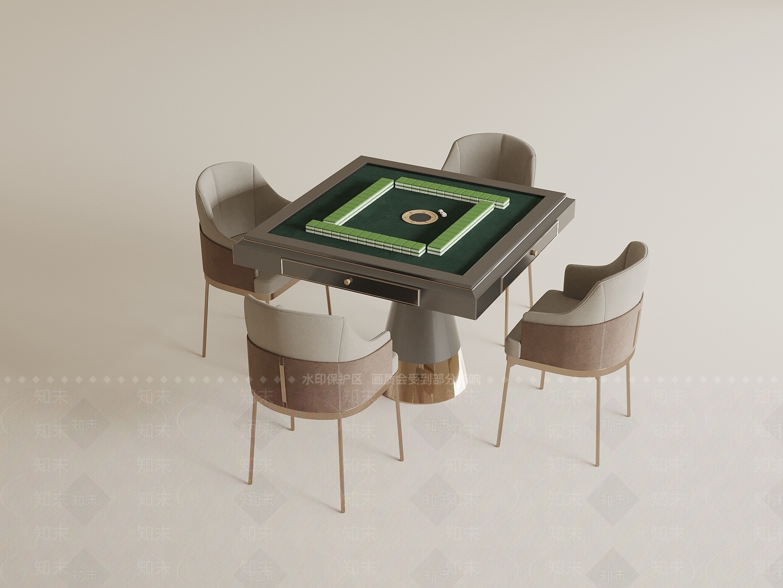 麻将桌3D模型下载【ID:1191858141】