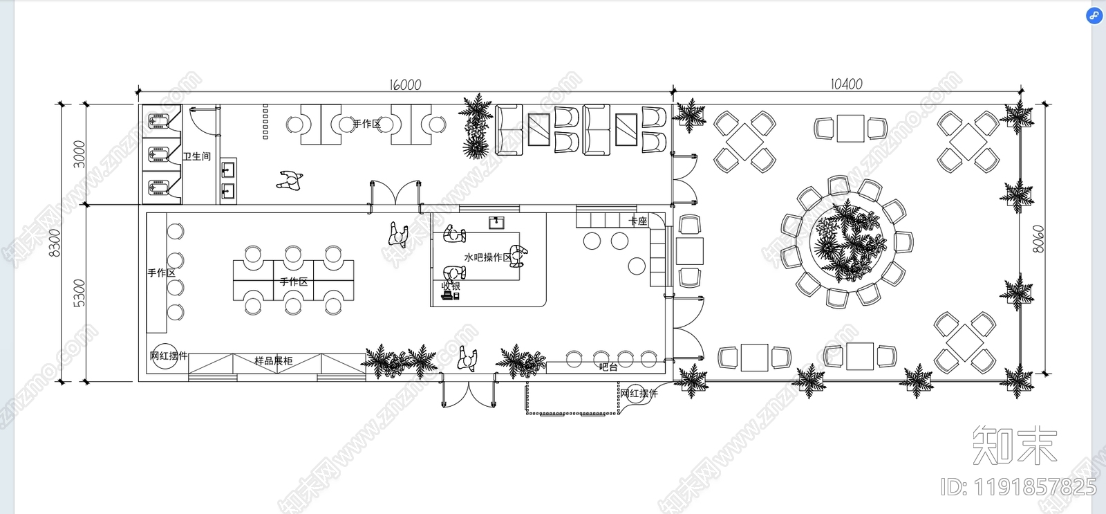 文创店cad施工图下载【ID:1191857825】