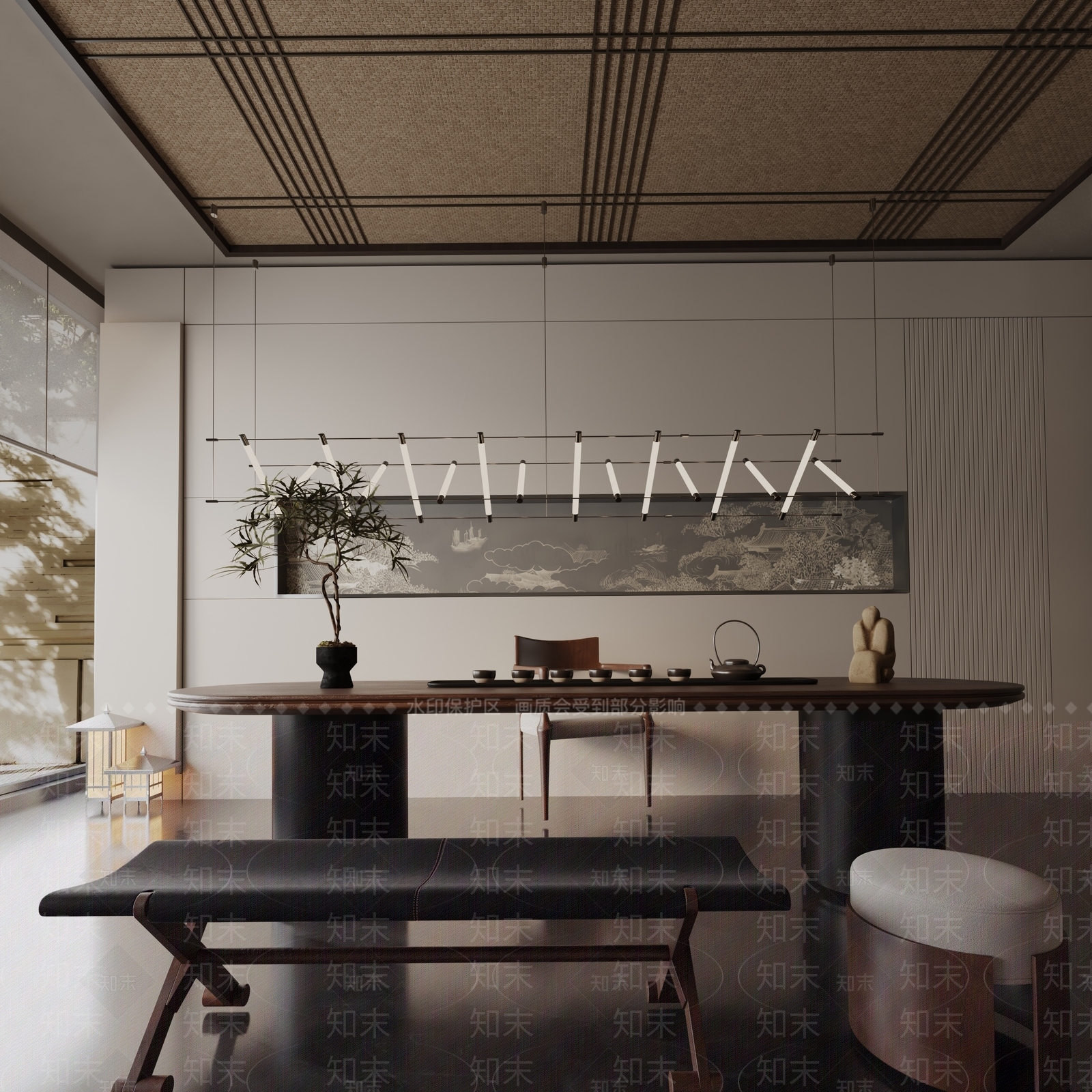 现代餐桌3D模型下载【ID:1191858608】