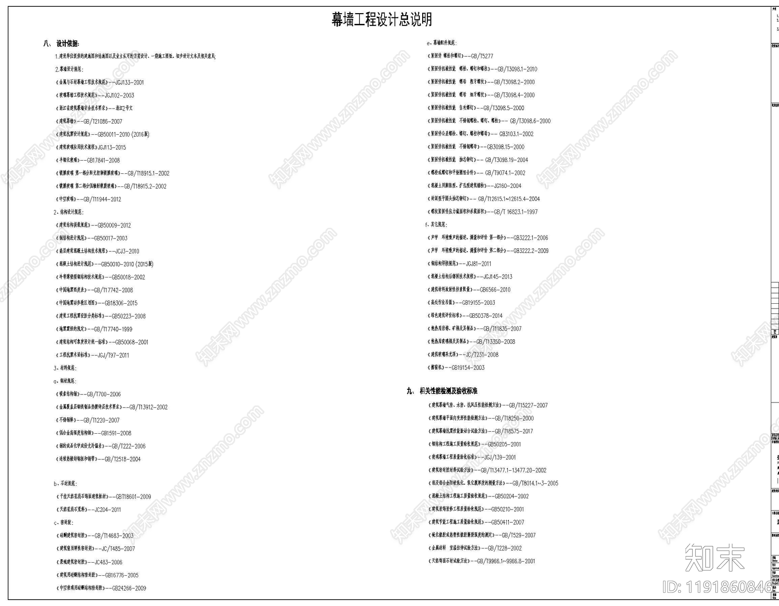 现代设计说明cad施工图下载【ID:1191860846】