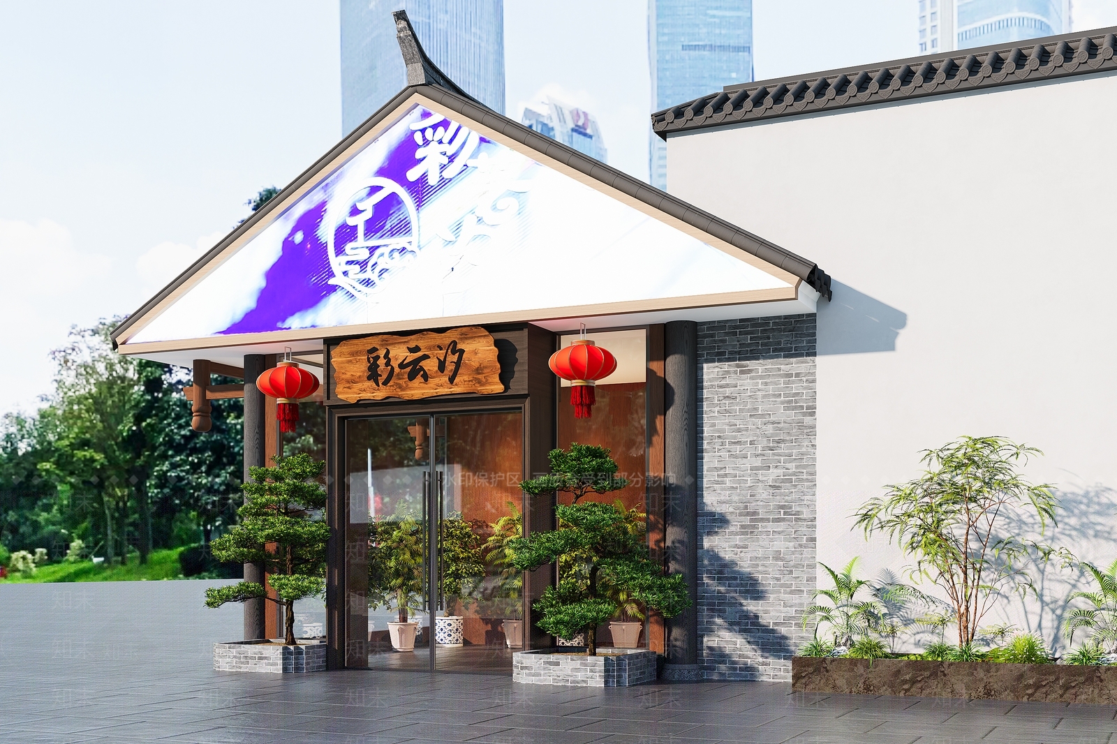 新中式中餐厅3D模型下载【ID:1191863619】