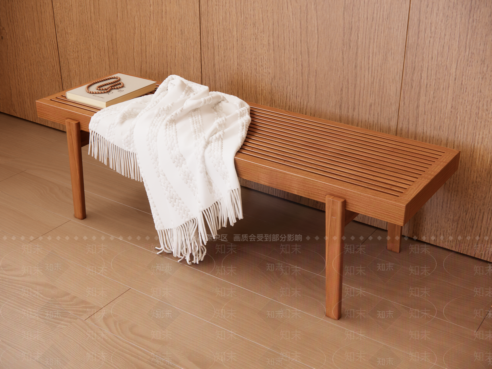 原木中古床尾凳SU模型下载【ID:1191863364】