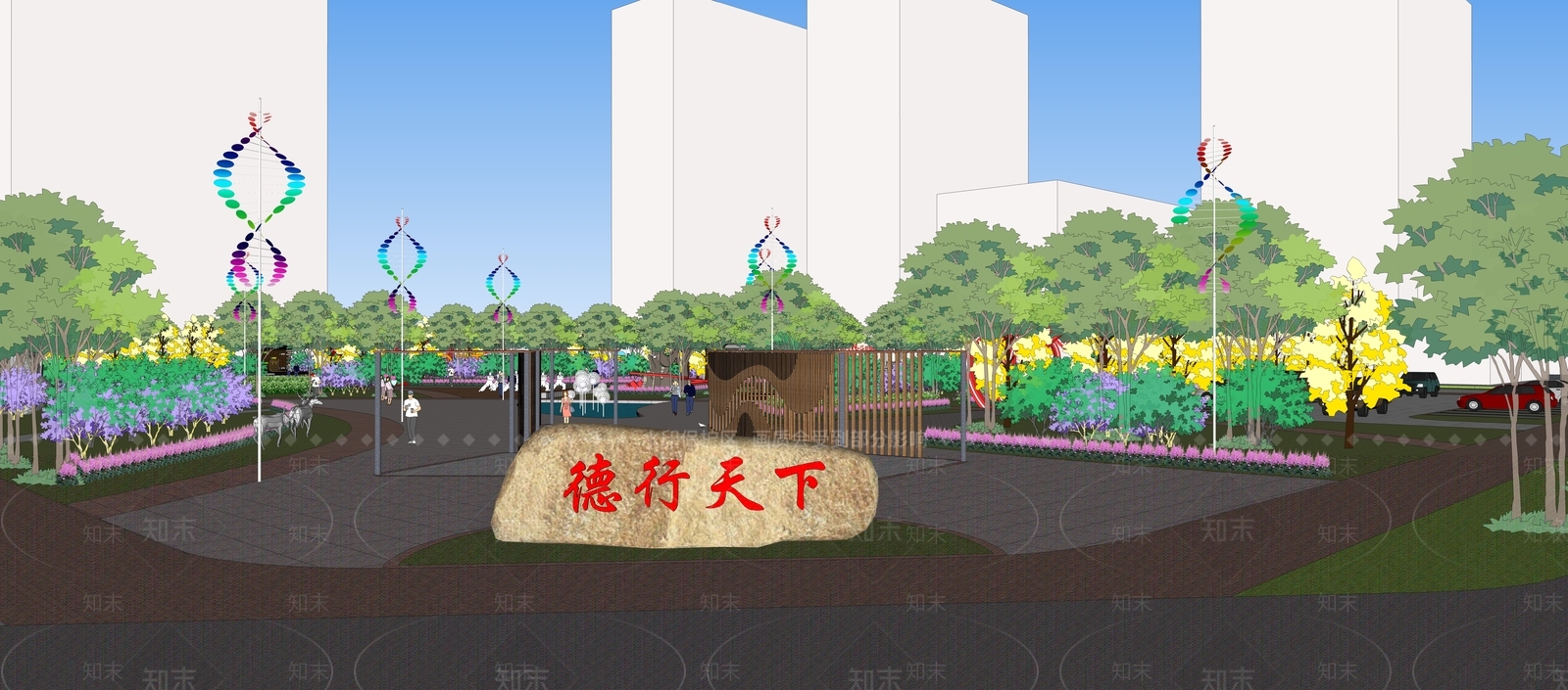 现代景观公园SU模型下载【ID:1191865282】