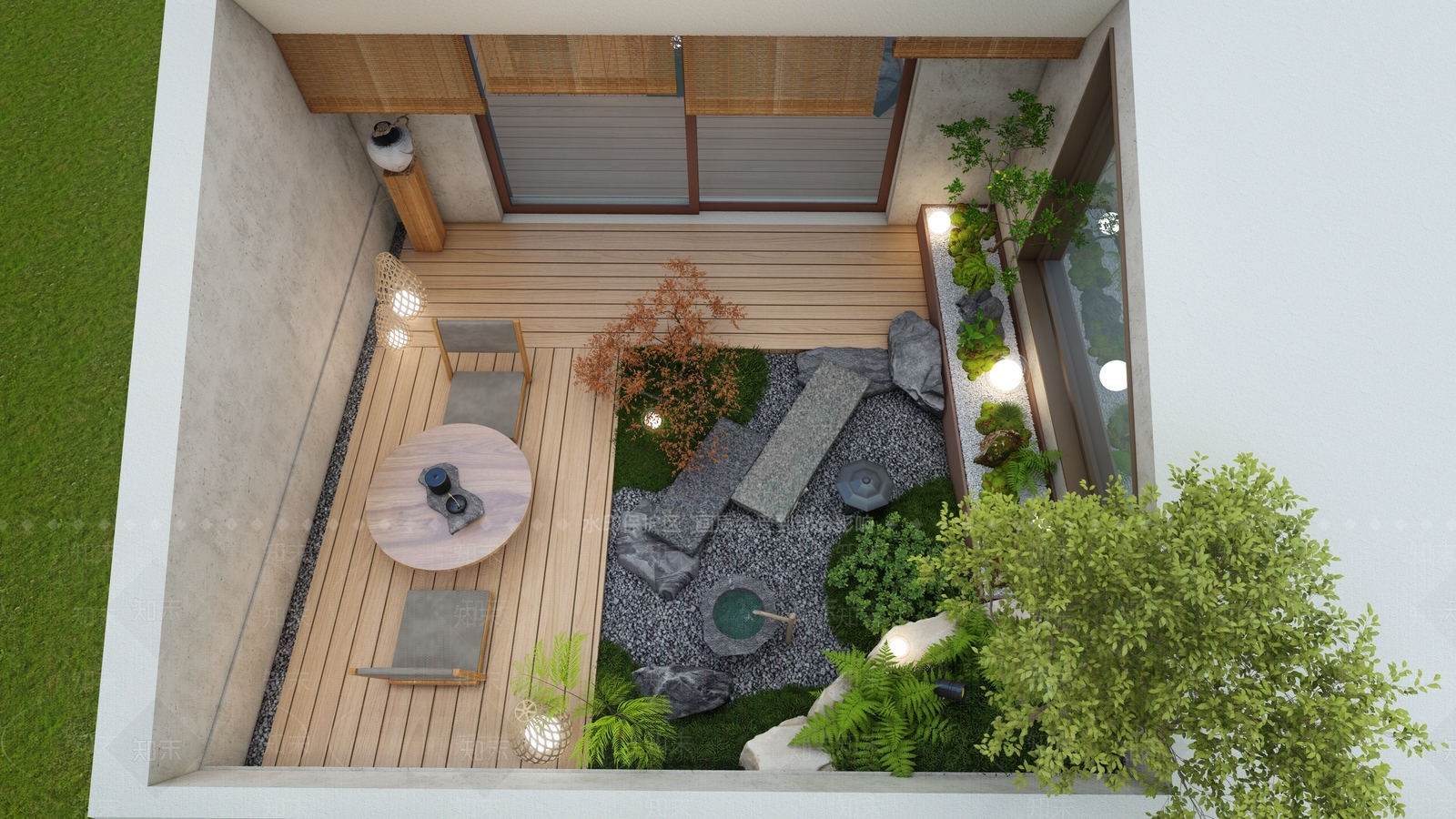 新中式屋顶花园SU模型下载【ID:1192091896】
