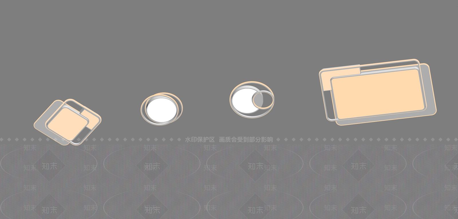 现代吸顶灯SU模型下载【ID:1191866955】