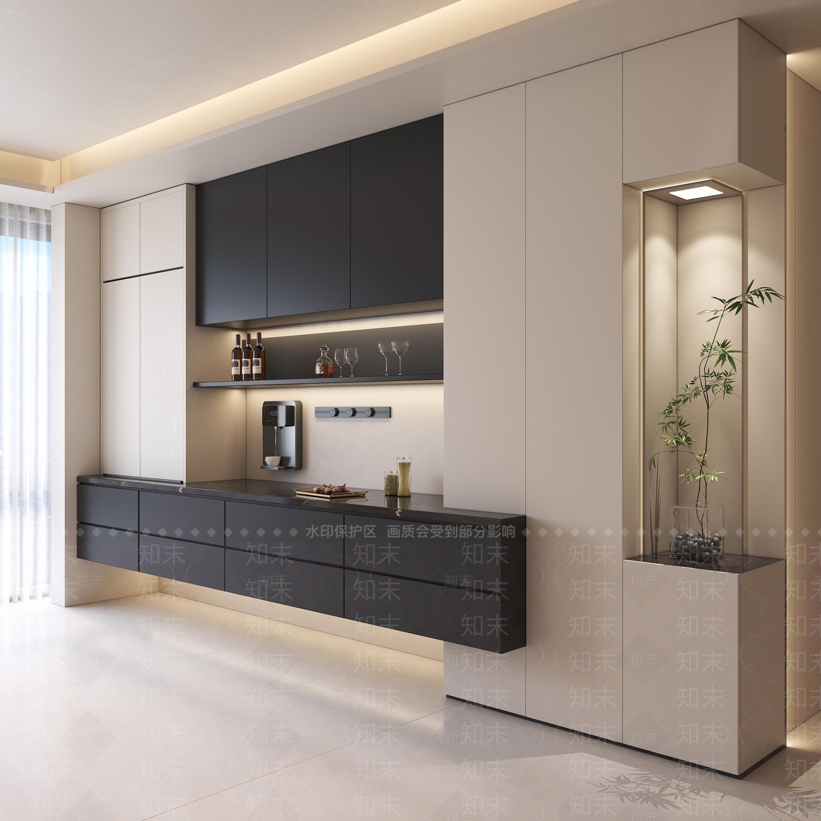 现代轻奢餐边柜3D模型下载【ID:1191867444】