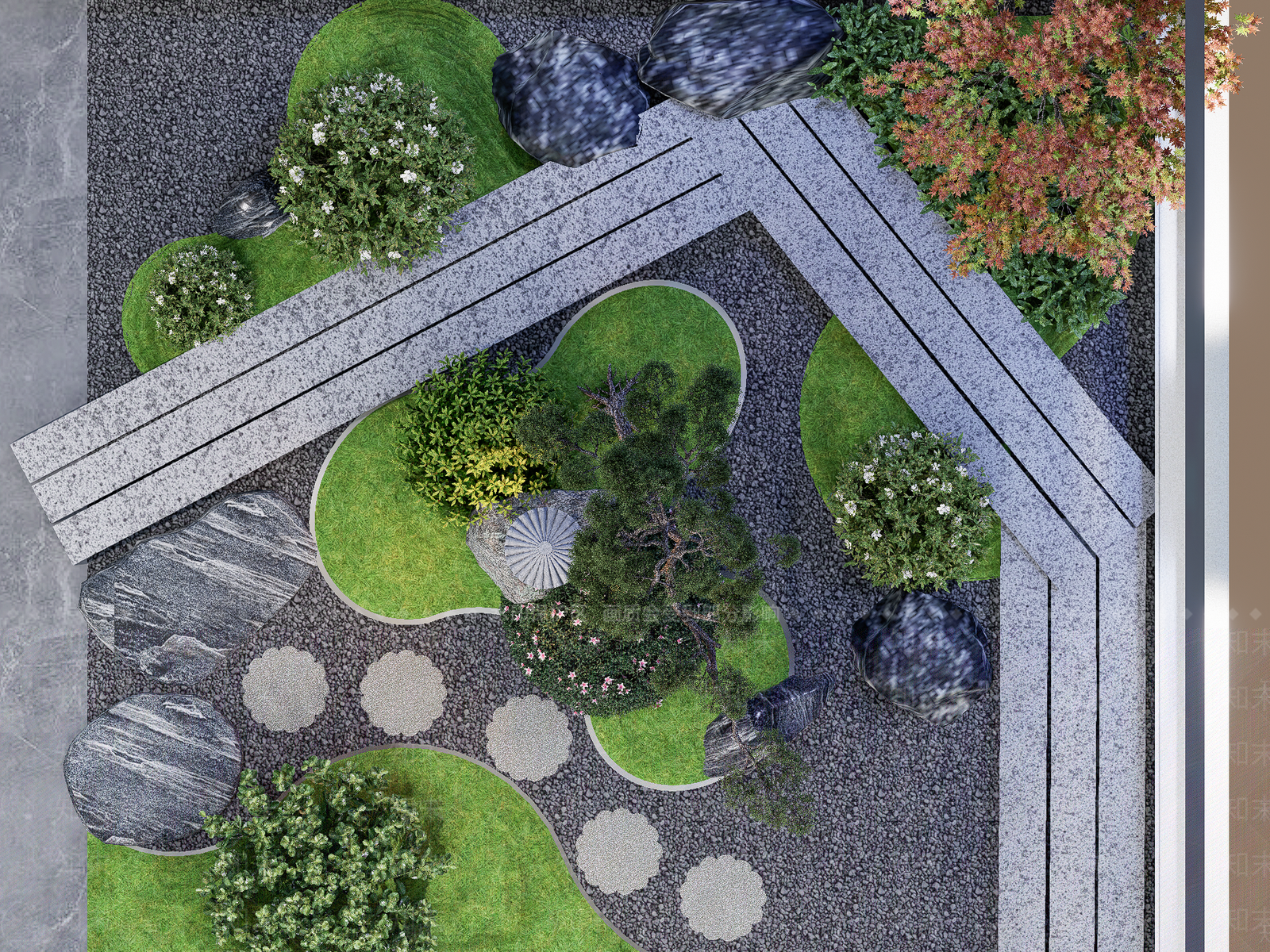 中式新中式微地形SU模型下载【ID:1191871850】