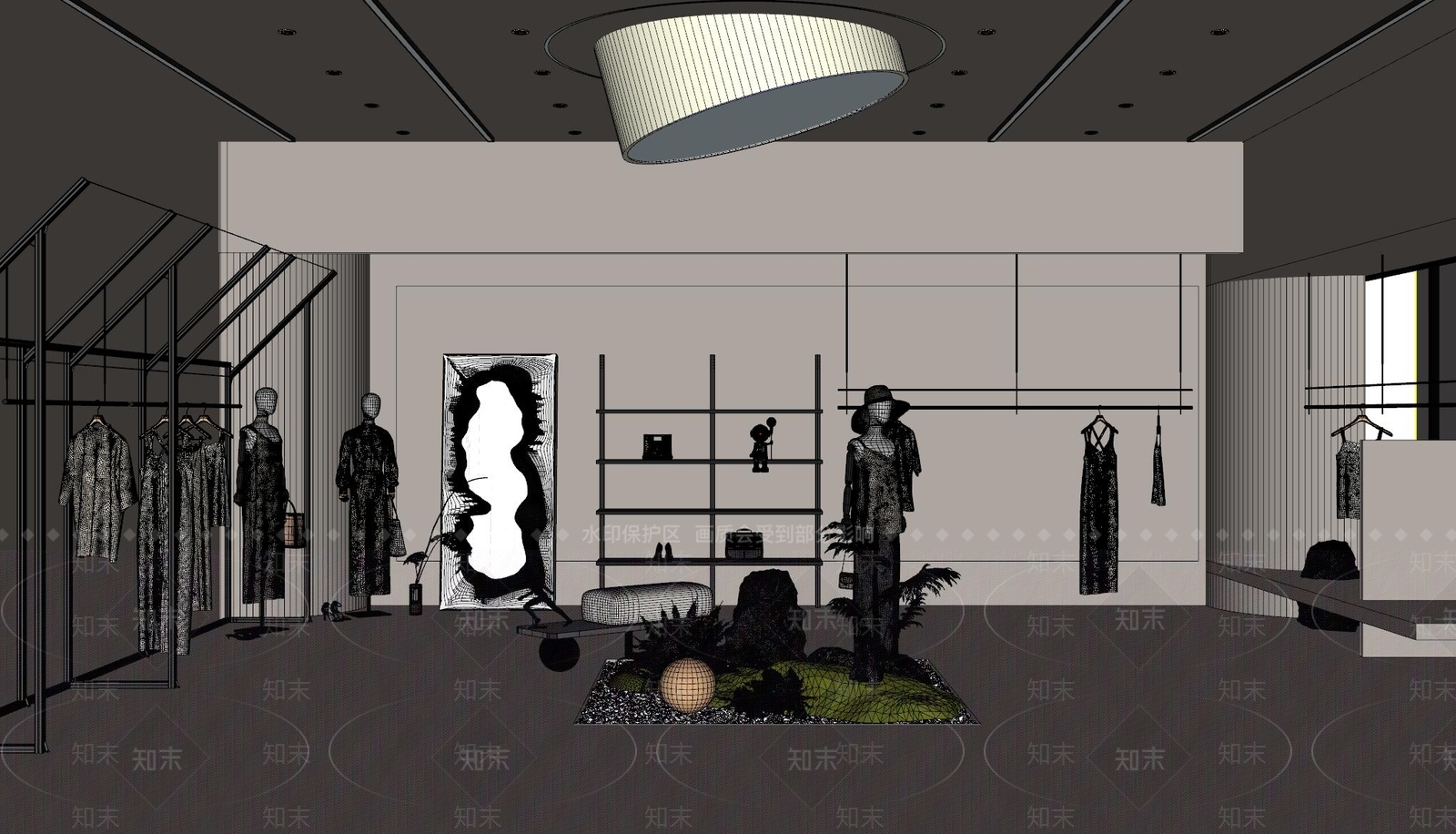 现代服装店SU模型下载【ID:1191873200】