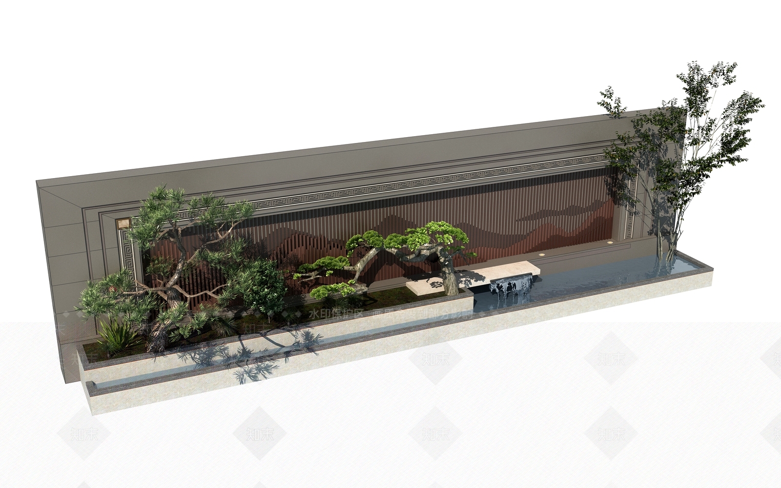现代景墙3D模型下载【ID:1191874810】
