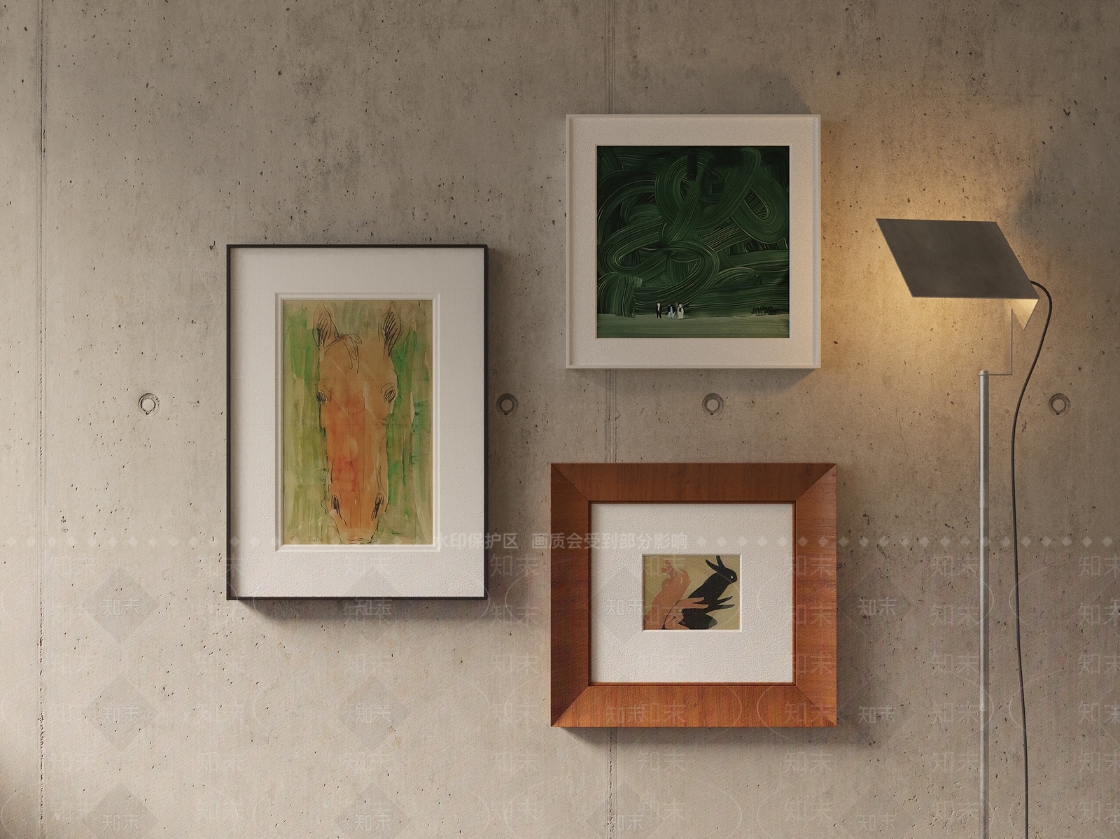 现代复古挂画3D模型下载【ID:1191875335】