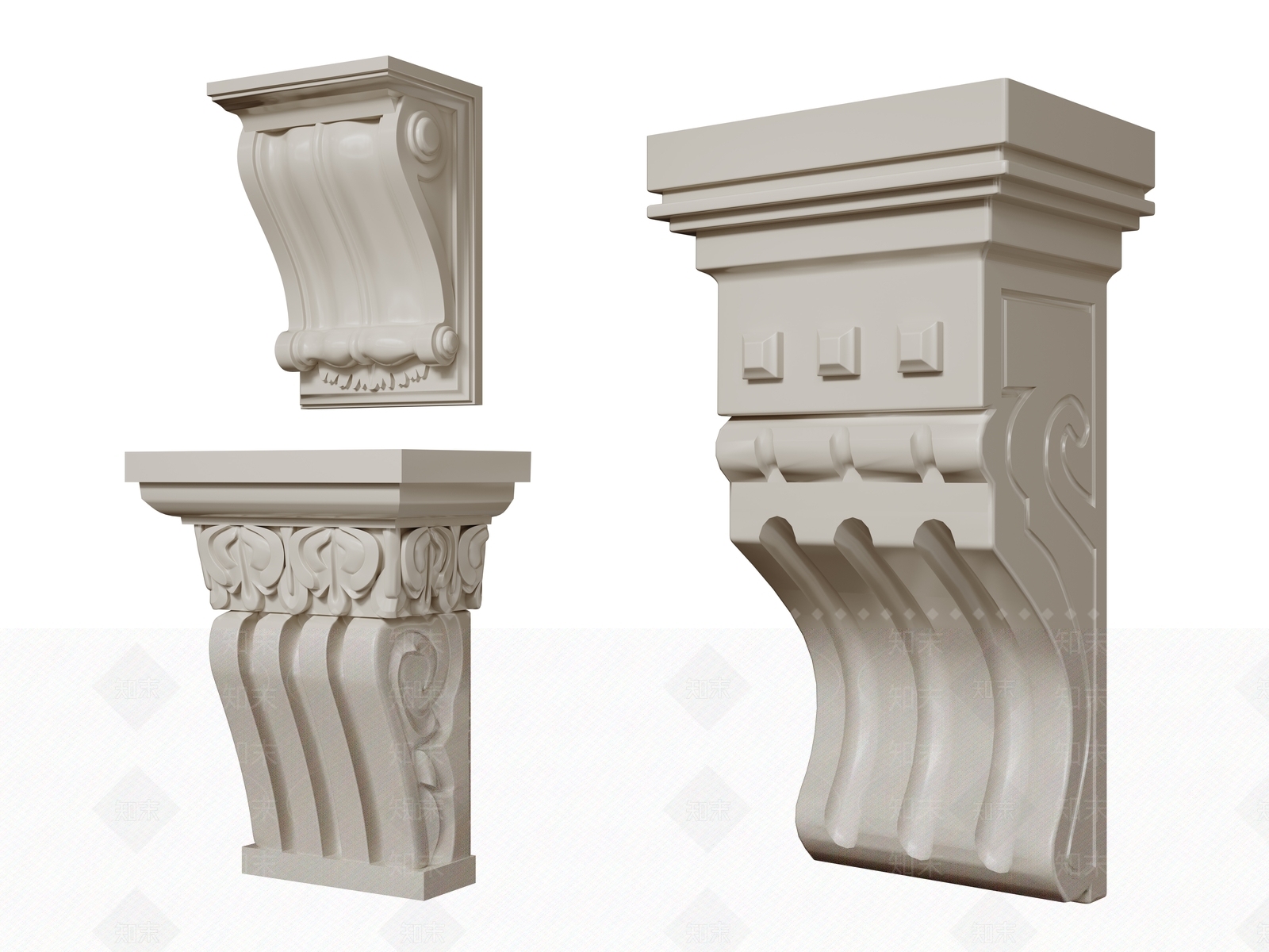 法式欧式柱子SU模型下载【ID:1191878771】
