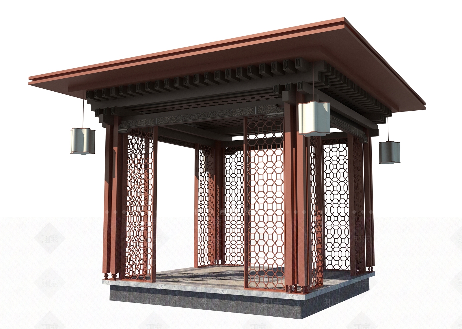新中式亭子3D模型下载【ID:1191888405】