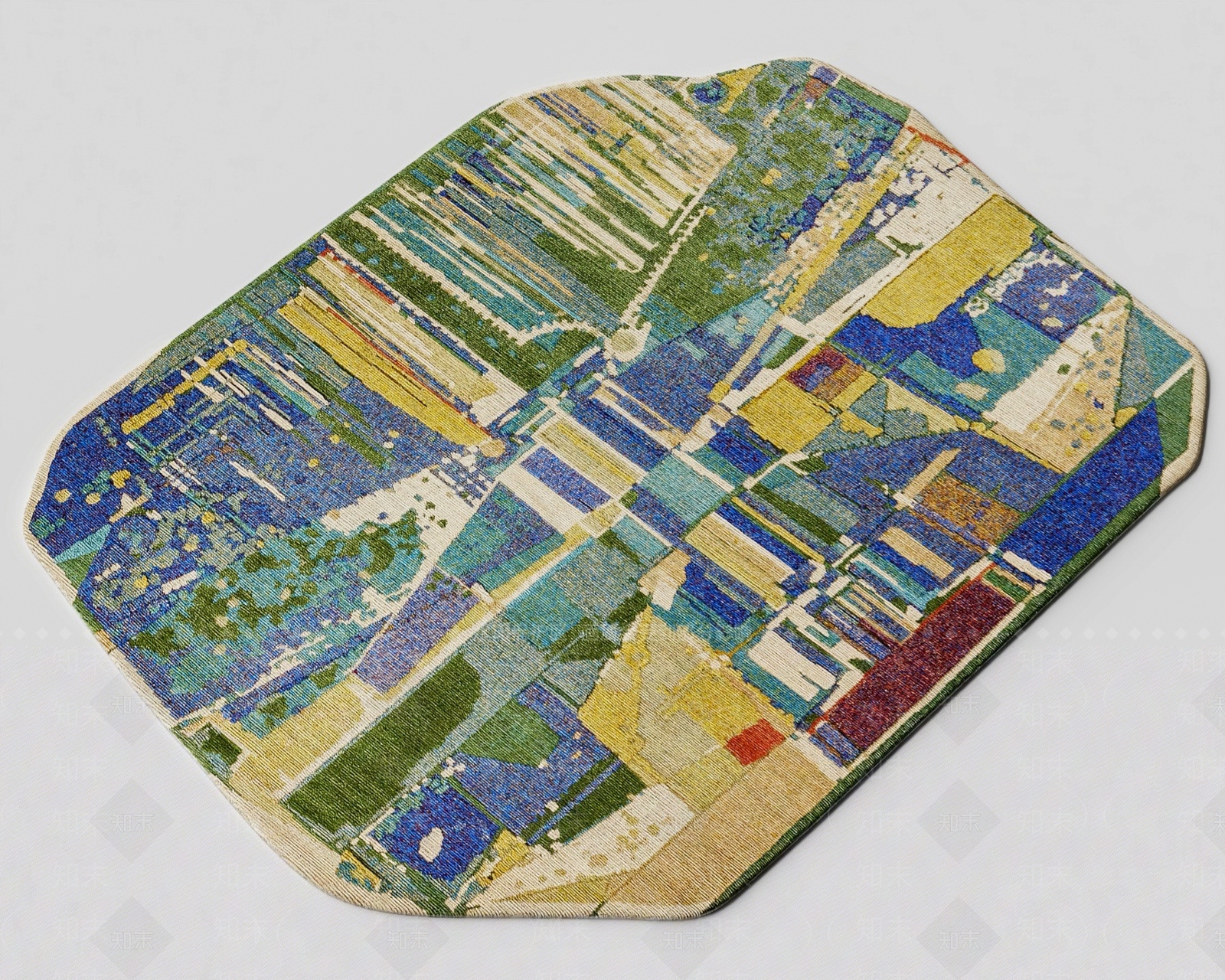美式现代地毯3D模型下载【ID:1191890247】