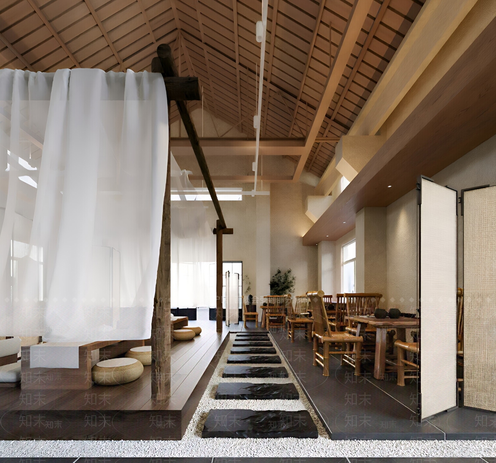 新中式茶餐厅SU模型下载【ID:1191890789】